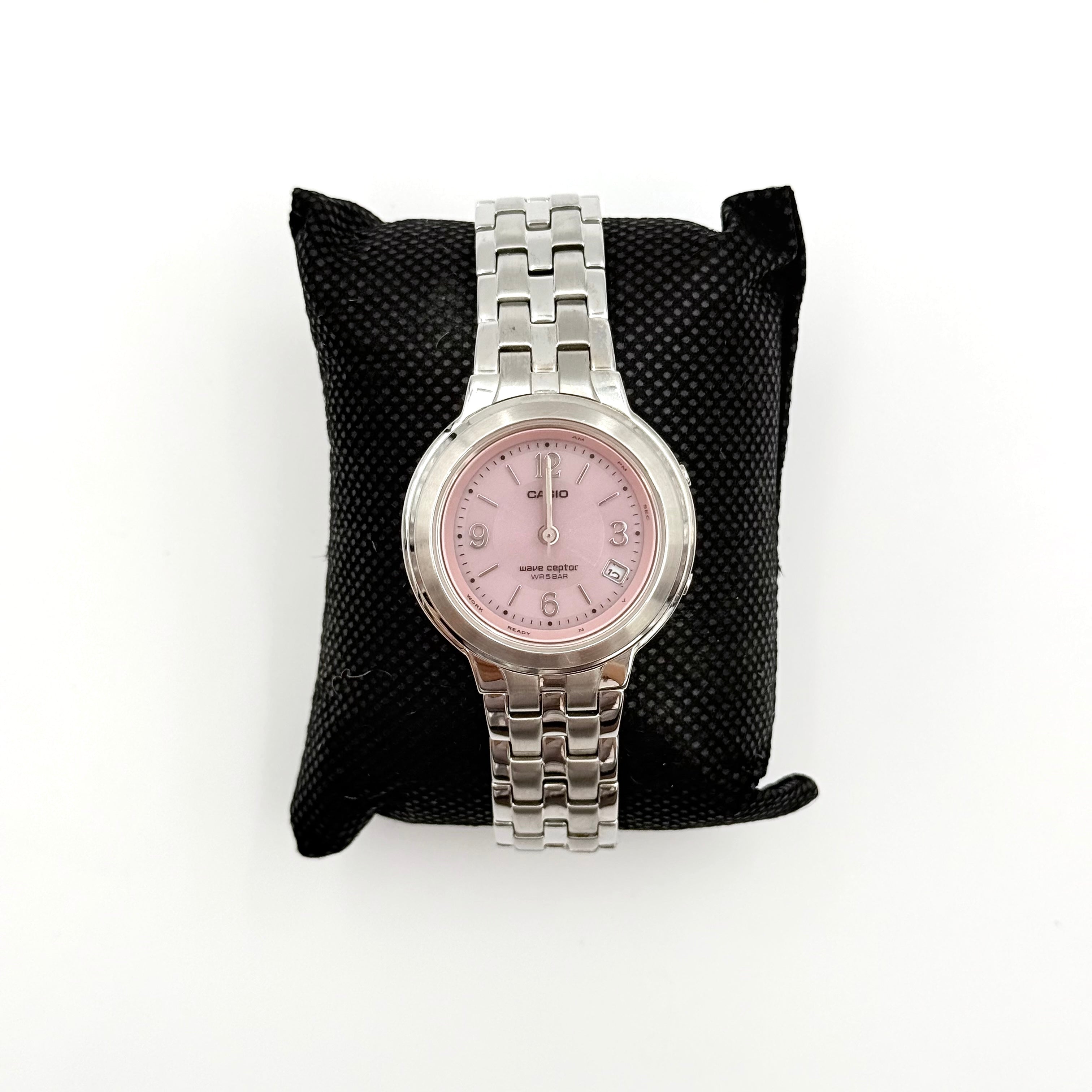 Casio Wave Ceptor LWQ-120 Pink Dial Stainless Steel Watch