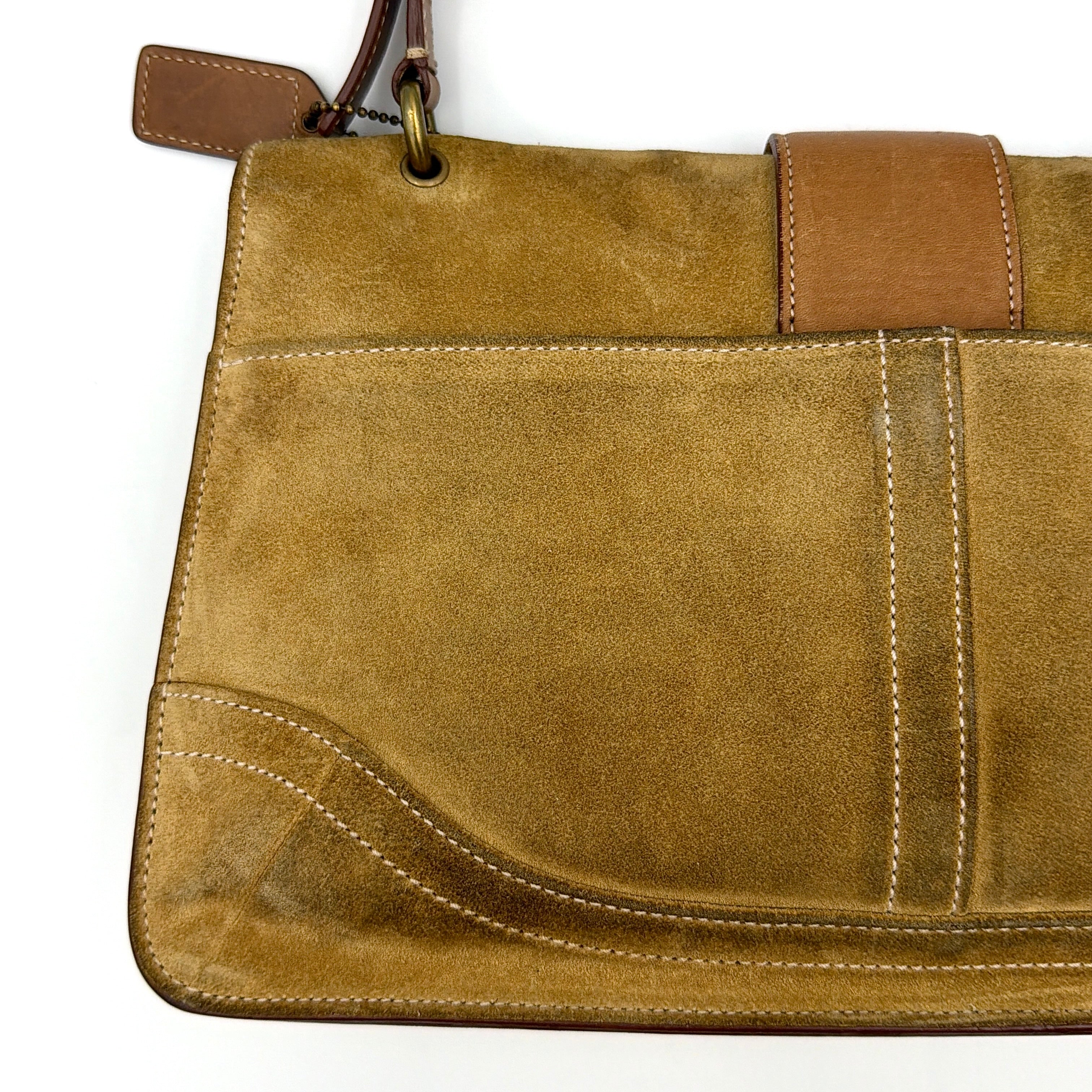 Coach Y2K Soho Buckle Suede Shoulder Bag Tan