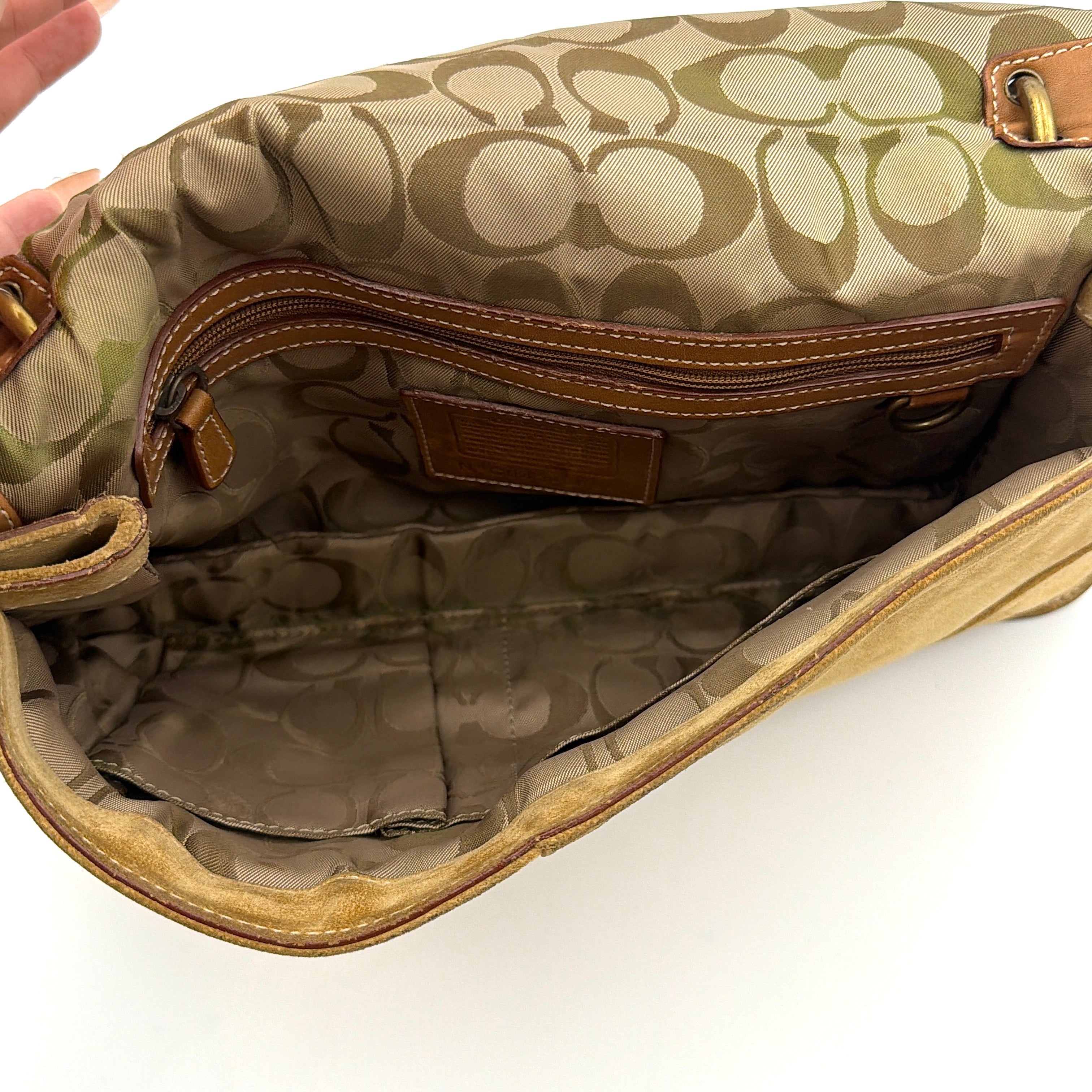 Coach Y2K Soho Buckle Suede Shoulder Bag Tan