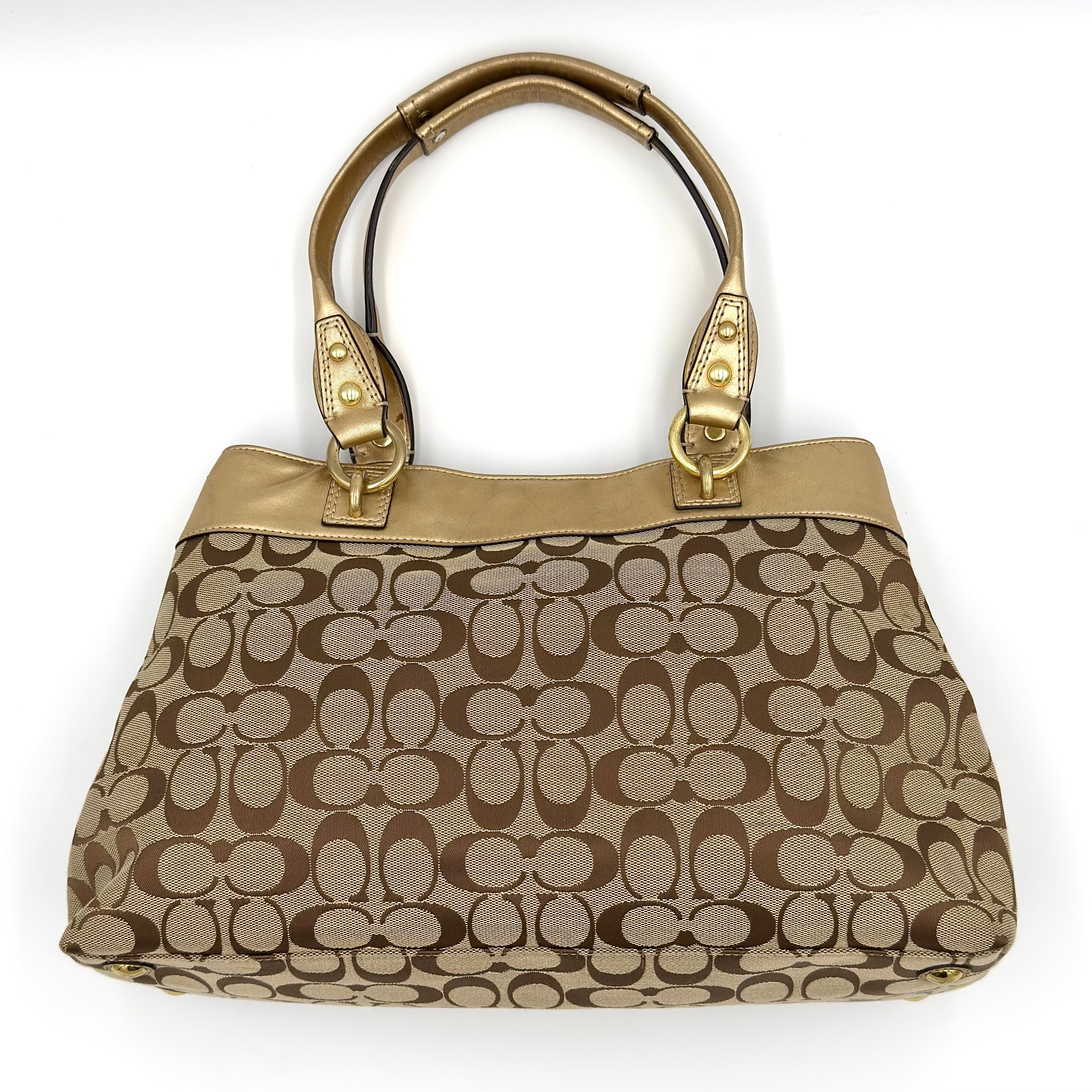 Coach Signature Penelope Shoulder Bag Beige/Gold