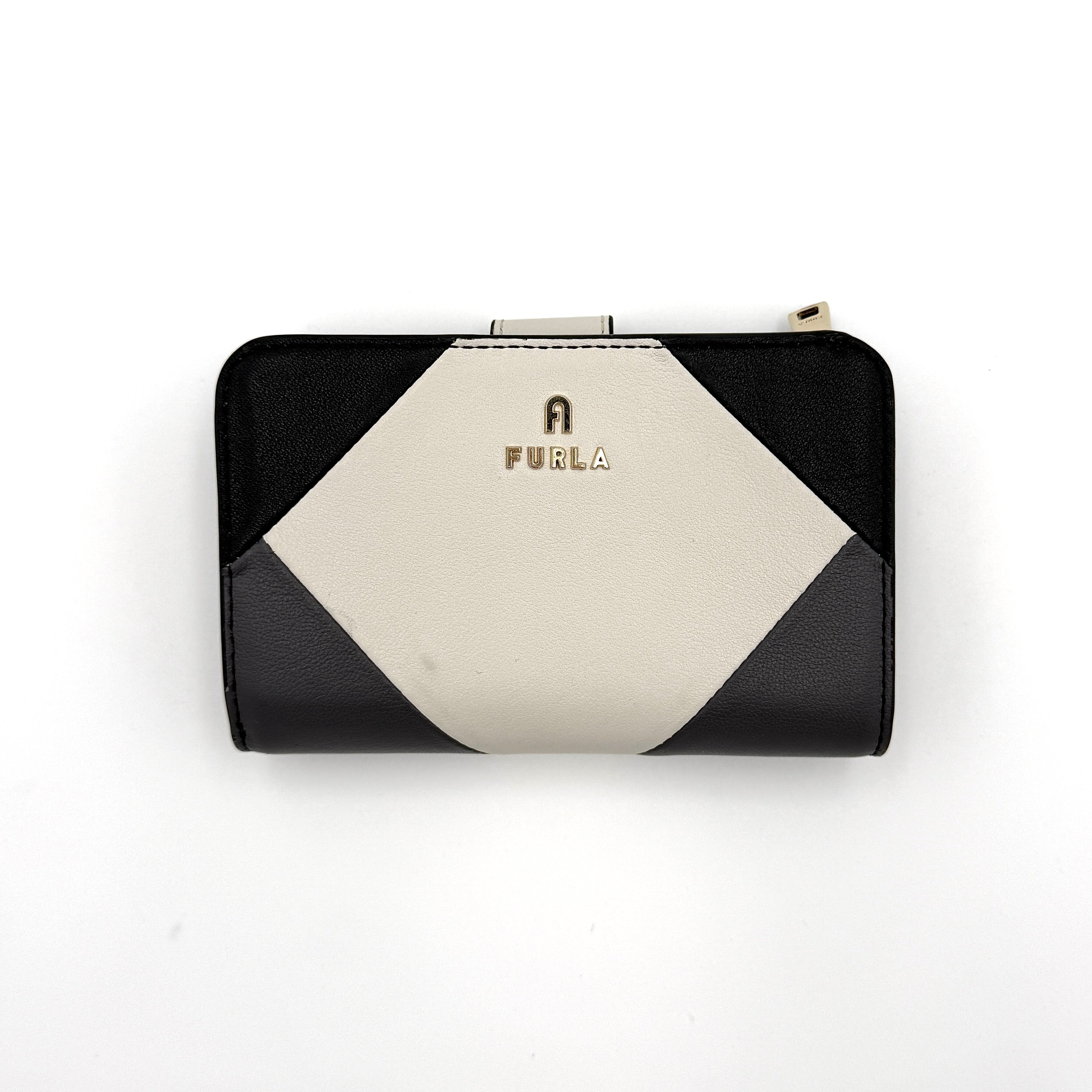 Furla Camelia M Compact Wallet Black/White