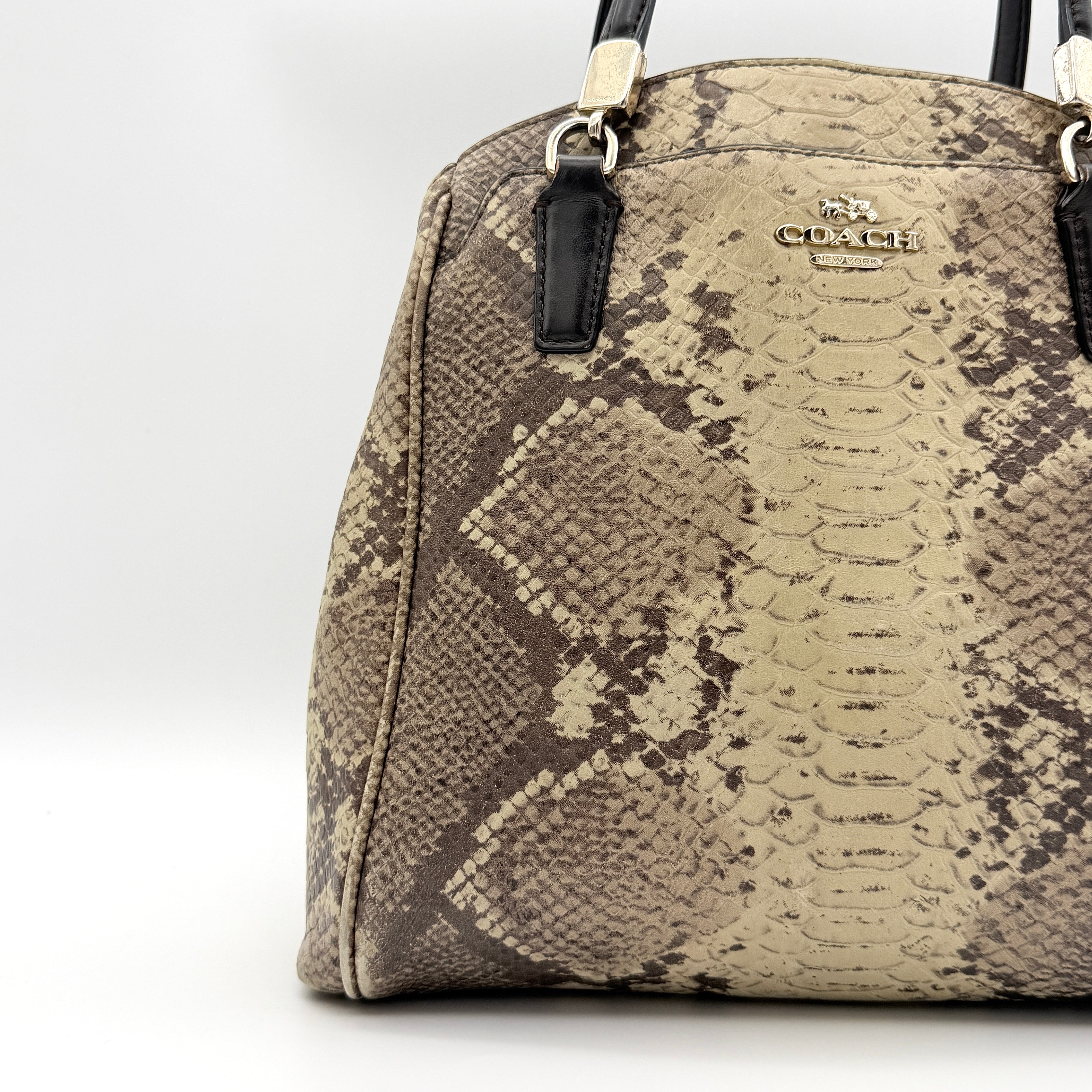 Coach Minetta Python Leather Shoulder Bag
