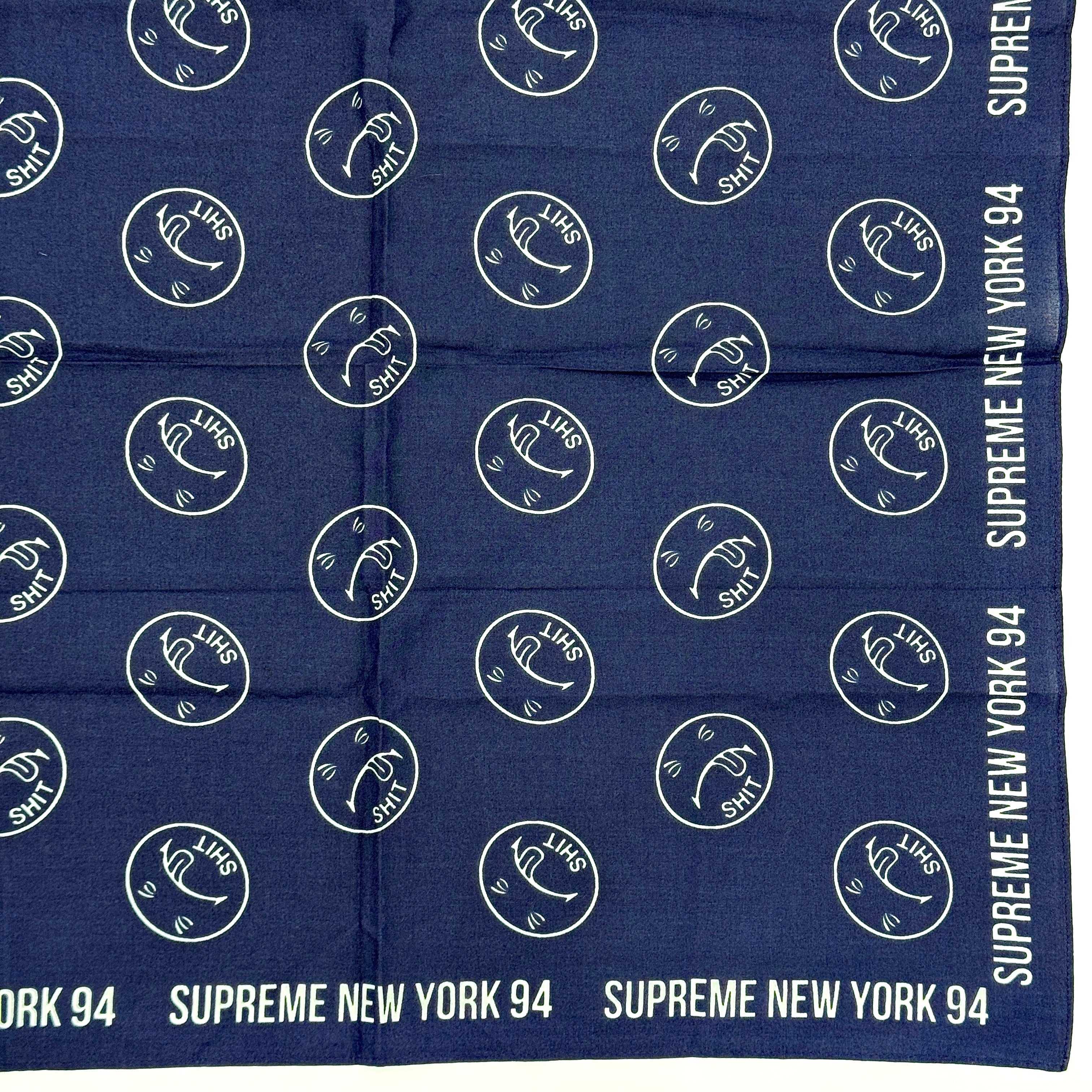 Supreme New York 94 Shit Bandana Navy Blue