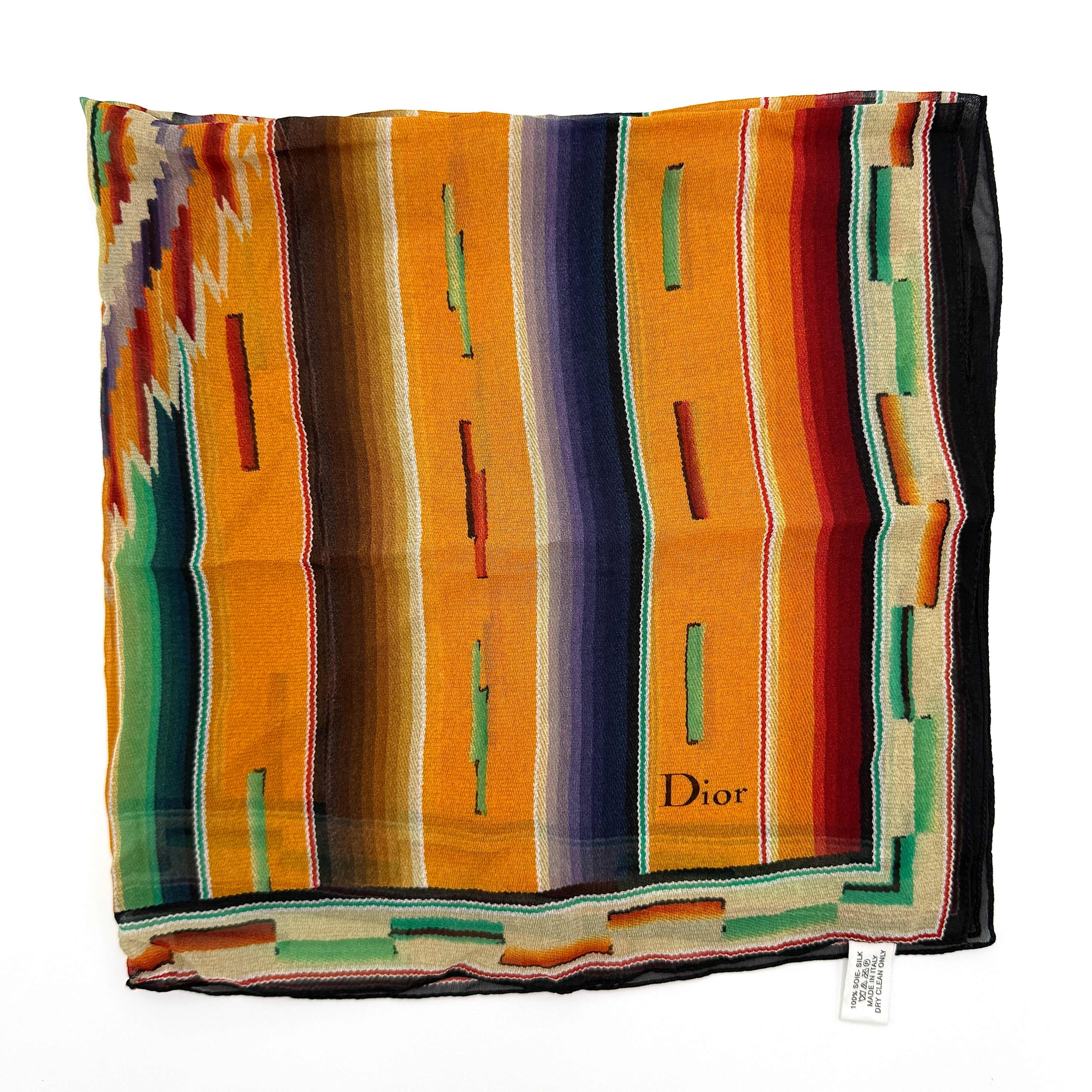Dior Aztec Silk Scarf Multicolor