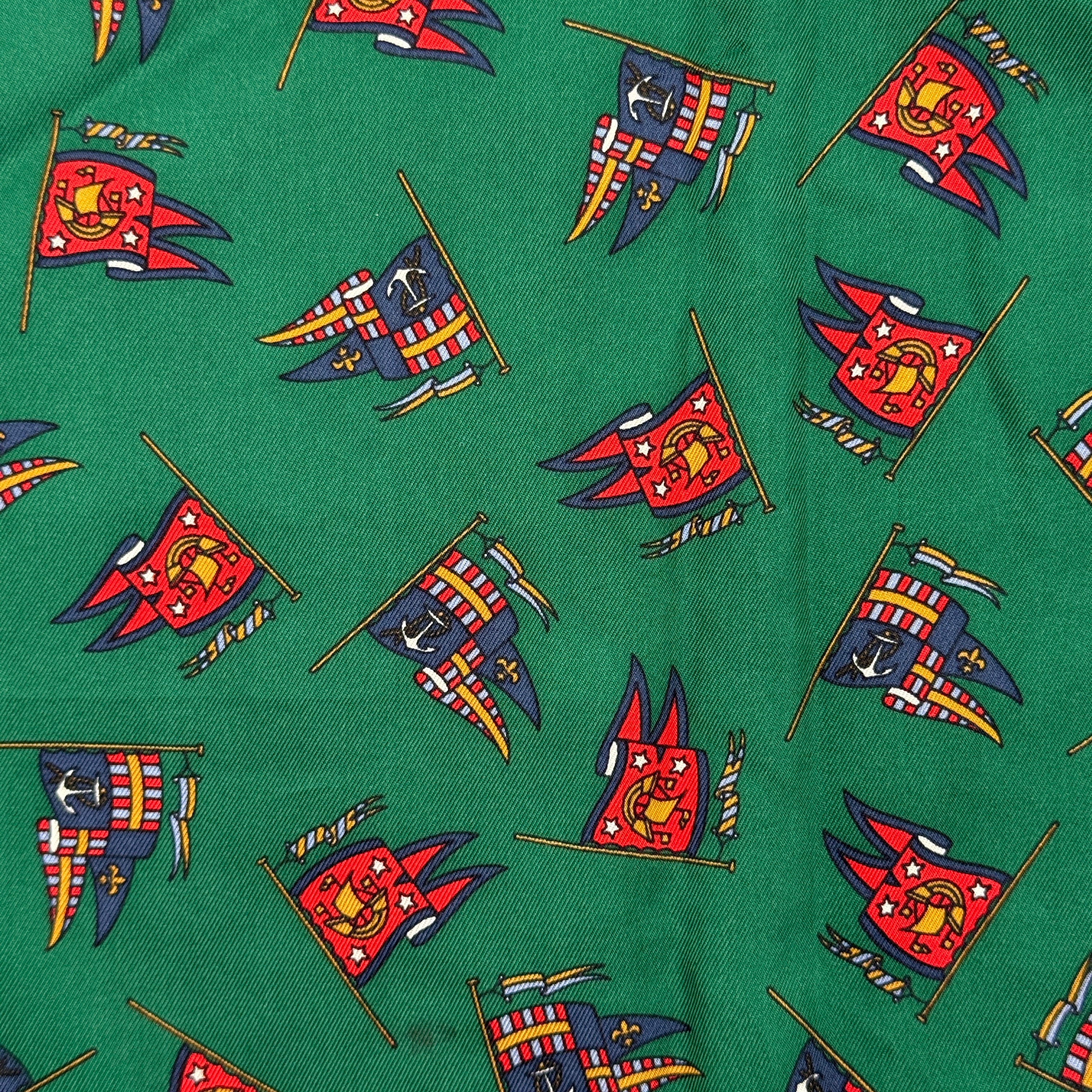 Gucci Patterned Silk Pocket Square Green