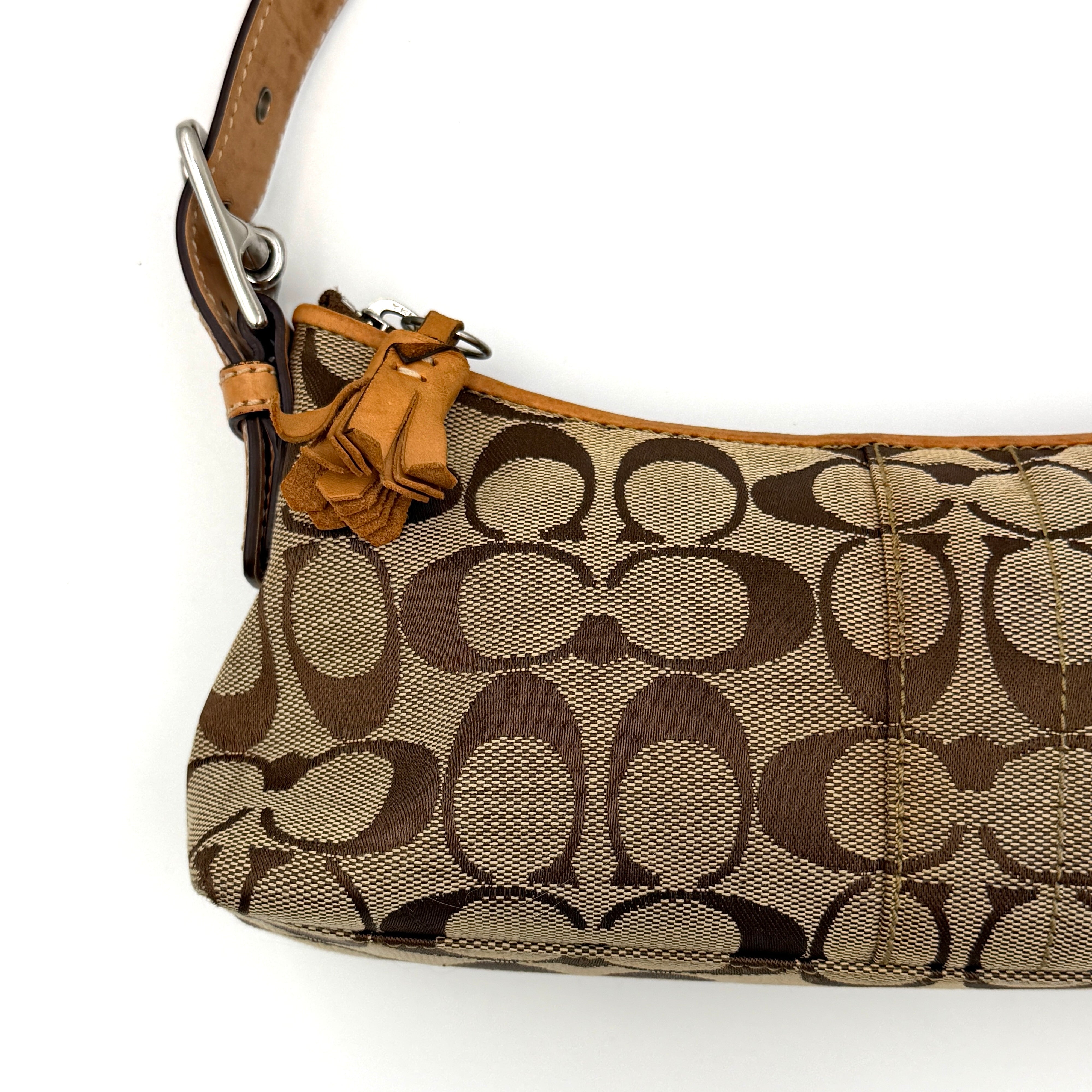 Coach Y2K Hamptons Demi Baguette Shoulder Bag Beige