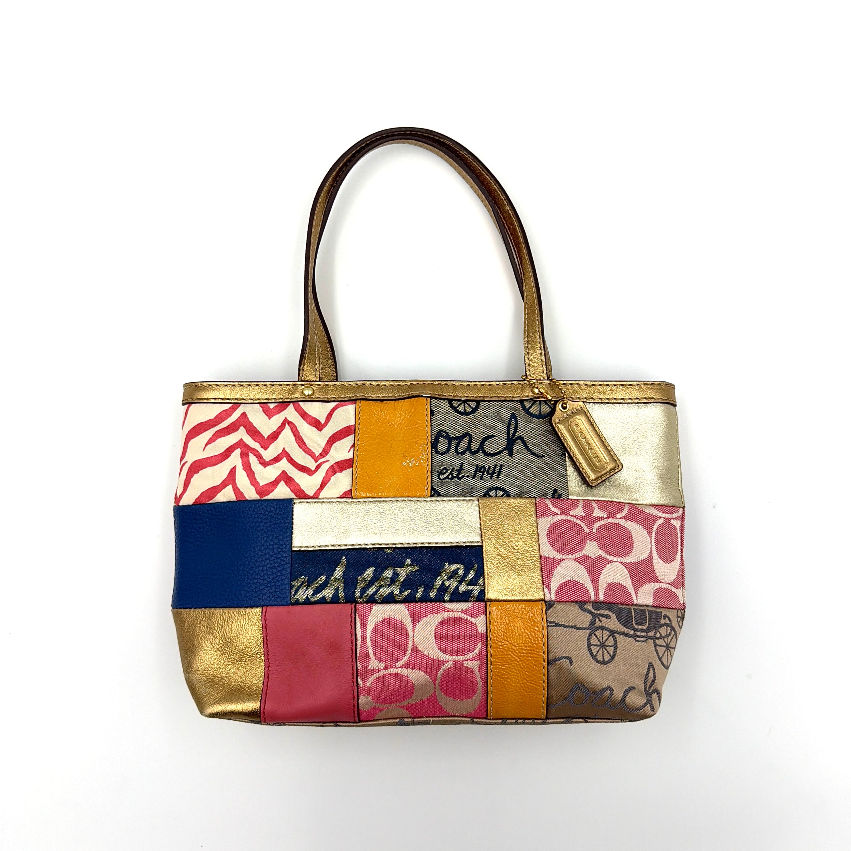 Coach Y2K Signature Patchwork Tote Bag Multicolor