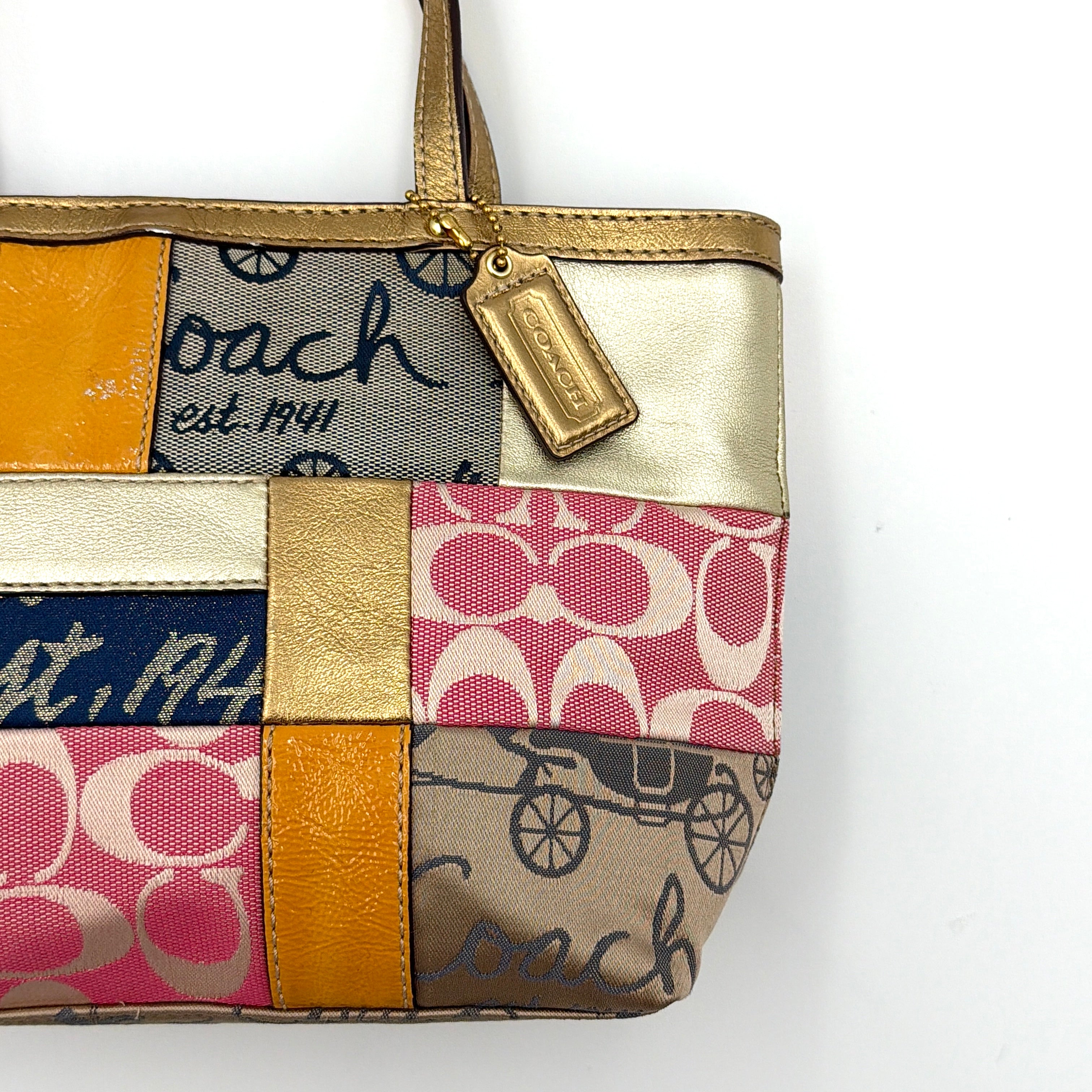 Coach Y2K Signature Patchwork Tote Bag Multicolor