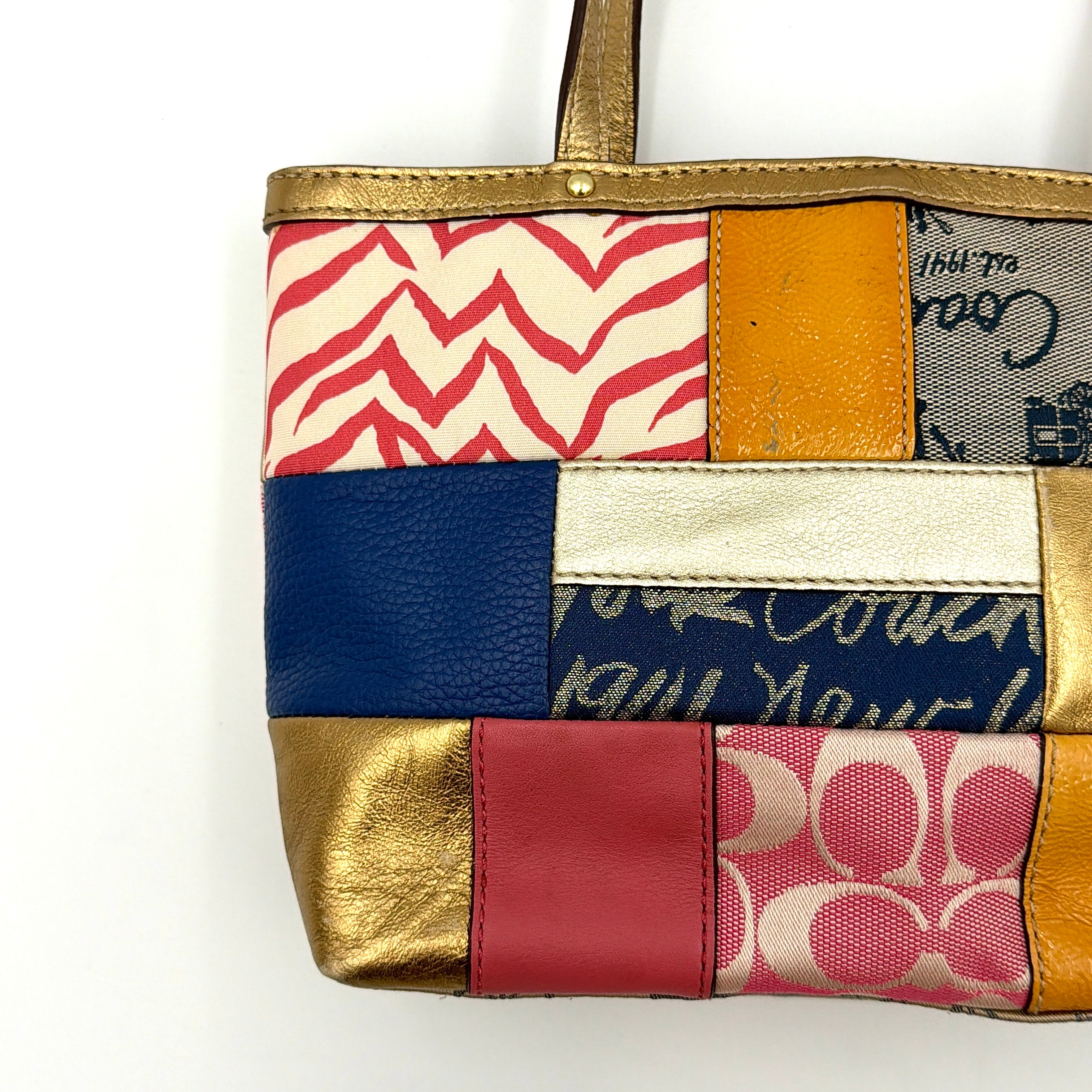 Coach Y2K Signature Patchwork Tote Bag Multicolor