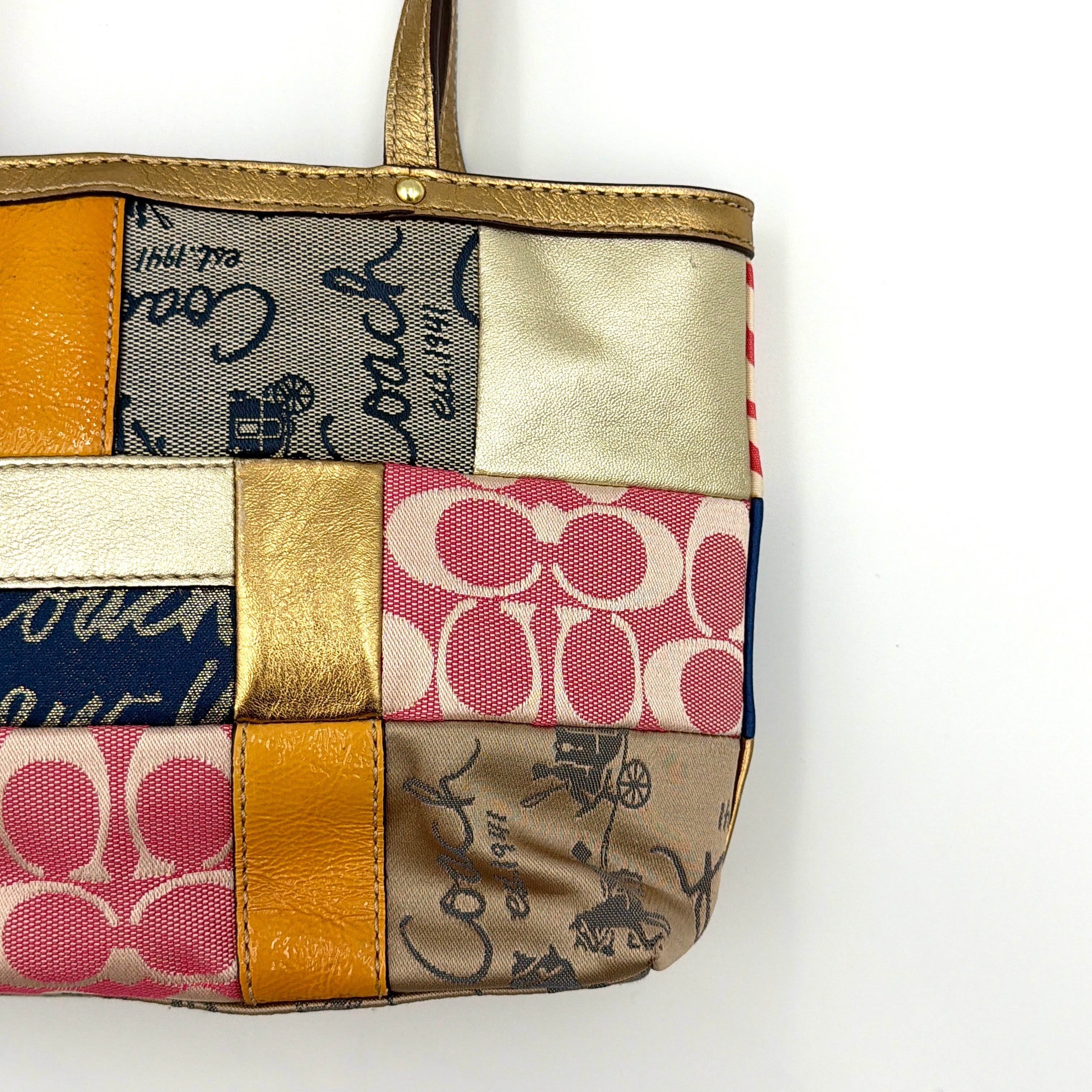Coach Y2K Signature Patchwork Tote Bag Multicolor