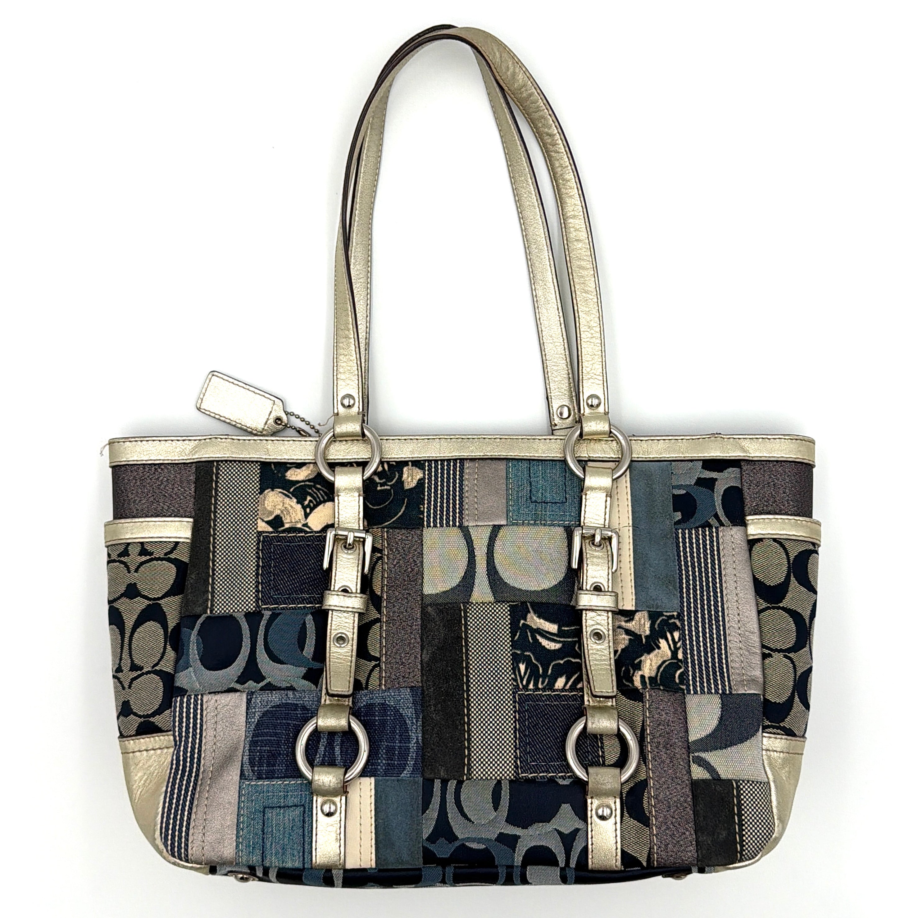 Coach Y2K Denim Patchwork Shoulder Bag Blue