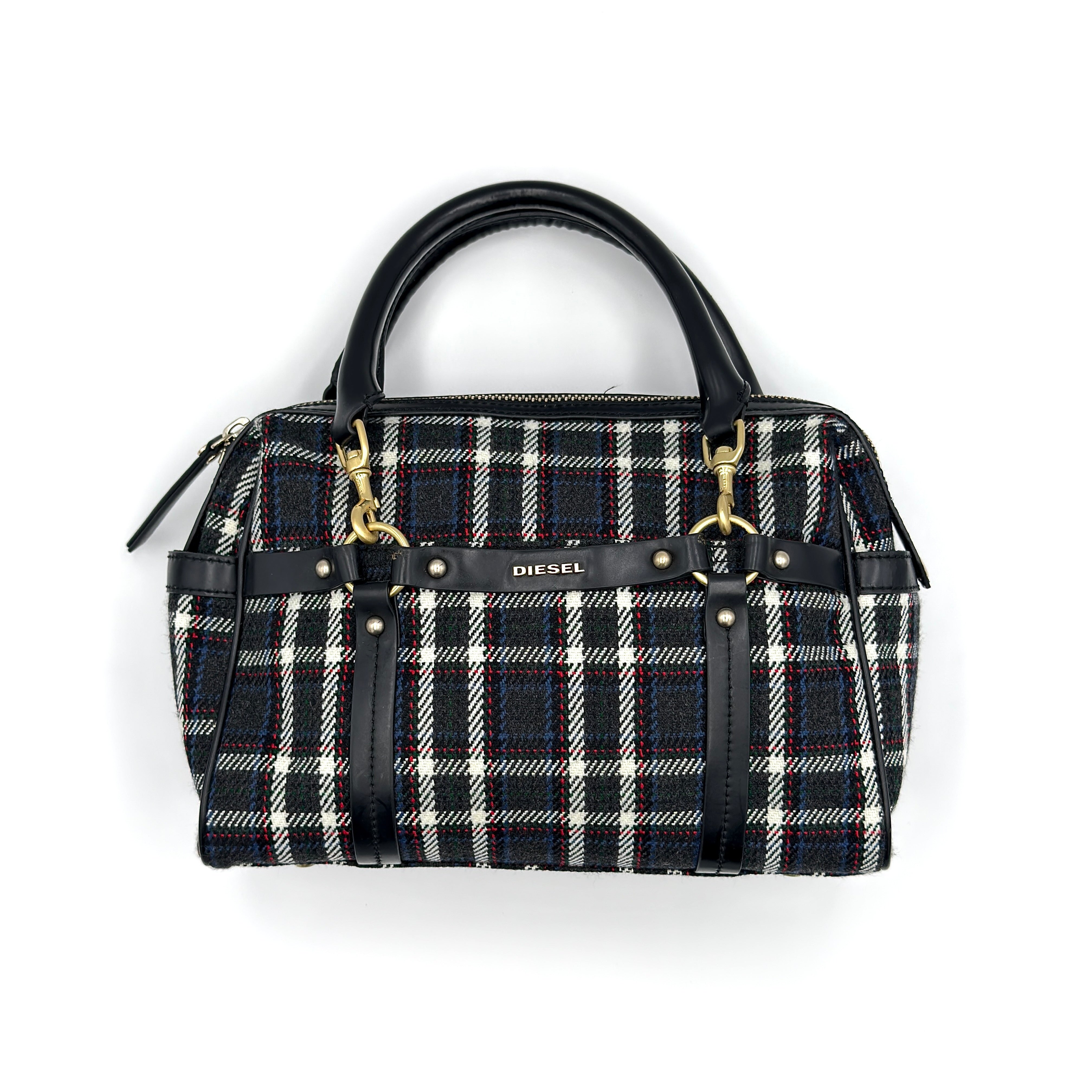 Diesel 2Way Tartan Plaid Handbag Multicolor