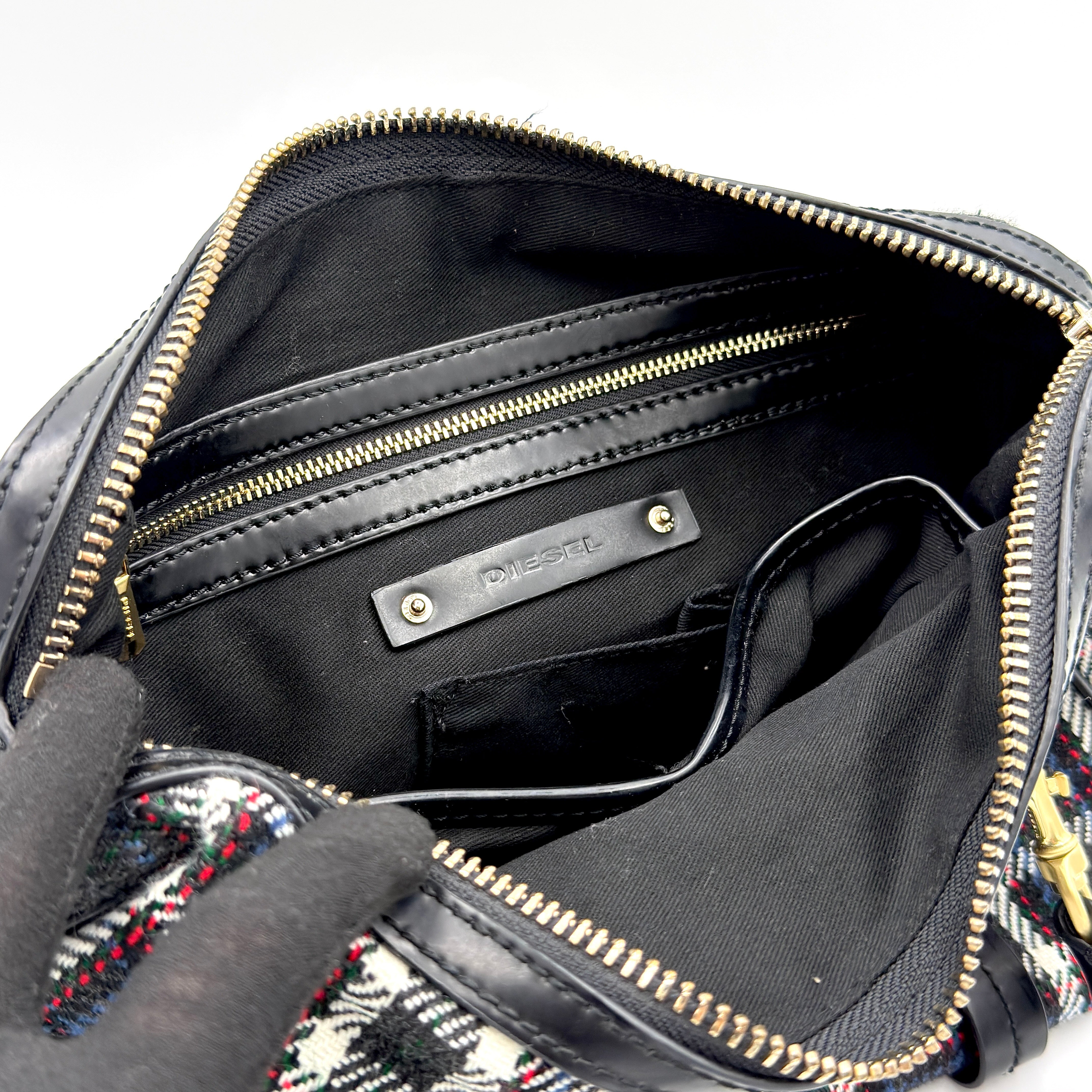 Diesel 2Way Tartan Plaid Handbag Multicolor