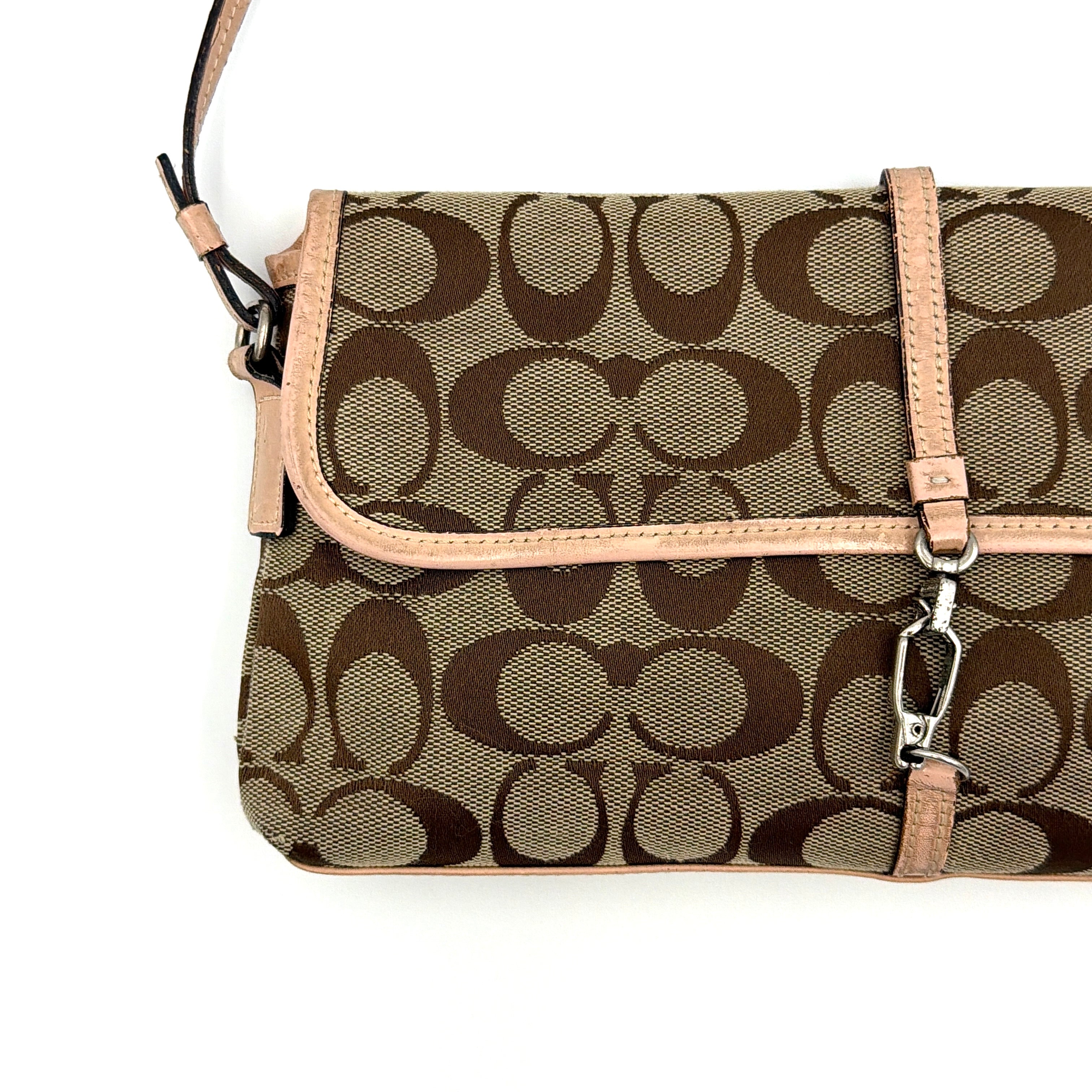 Coach Y2K Demi Clip Baguette Shoulder Bag Beige/Tan