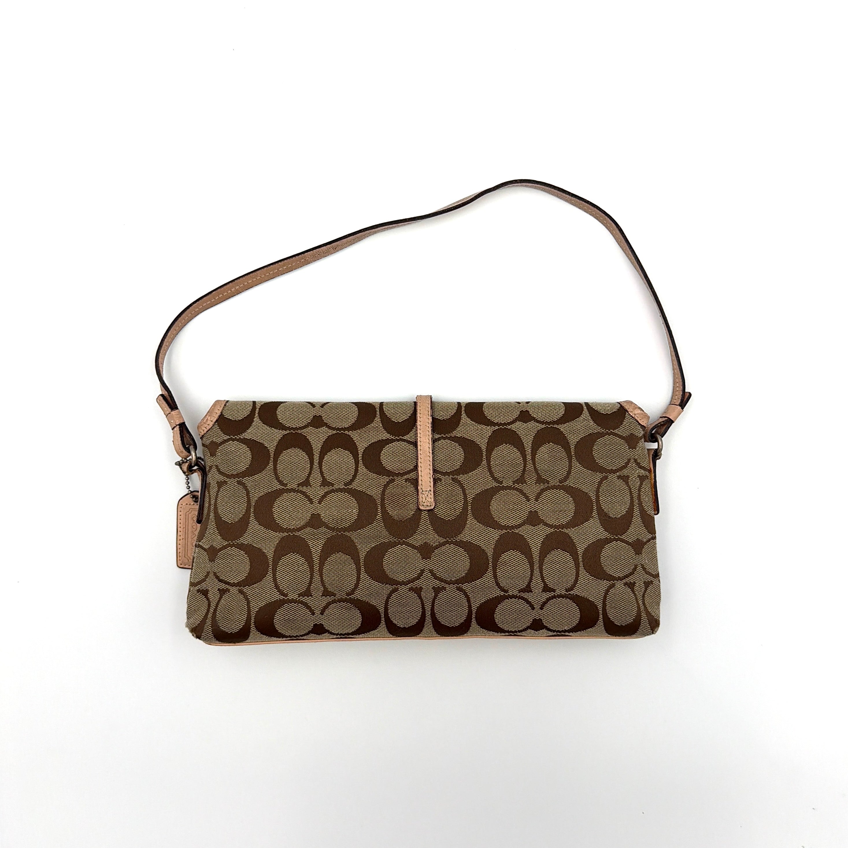 Coach Y2K Demi Clip Baguette Shoulder Bag Beige/Tan