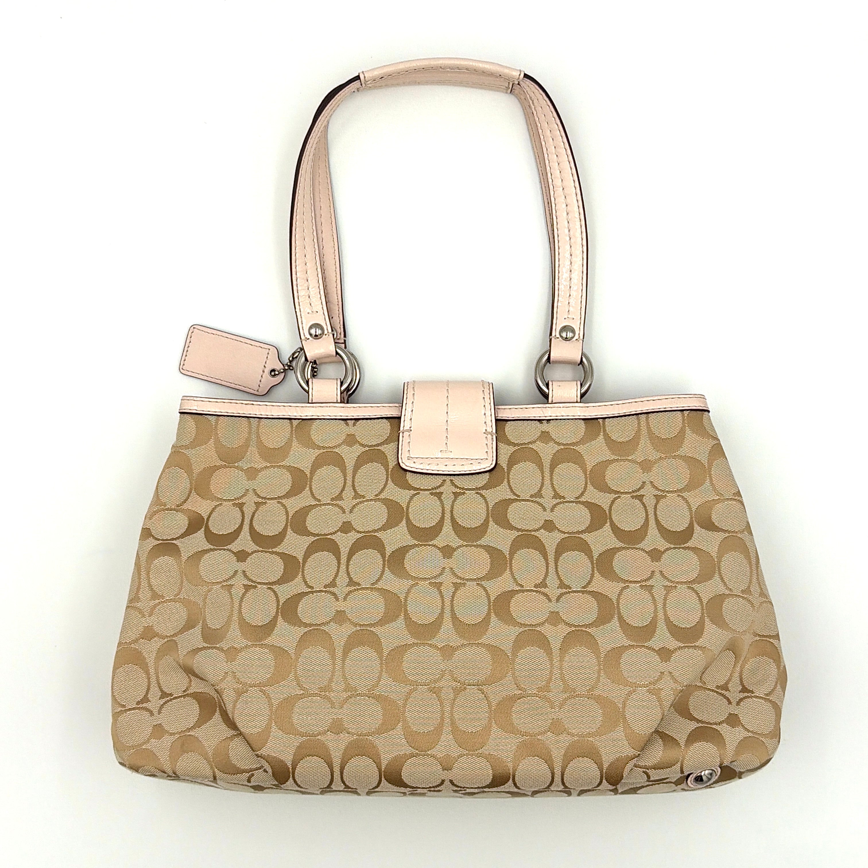 Coach Y2K Signature Soho East West Shoulder Bag Beige/Baby Pink