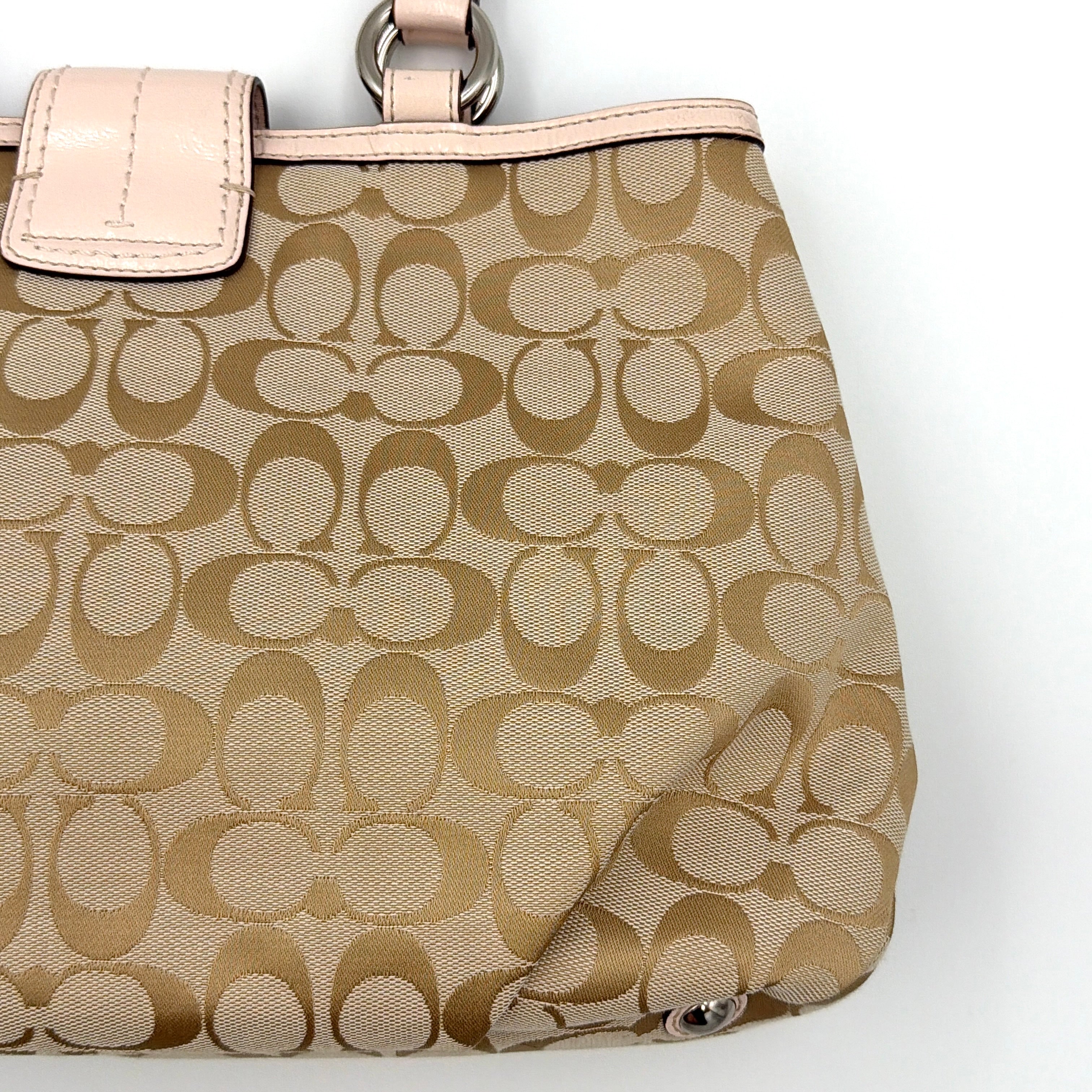 Coach Y2K Signature Soho East West Shoulder Bag Beige/Baby Pink