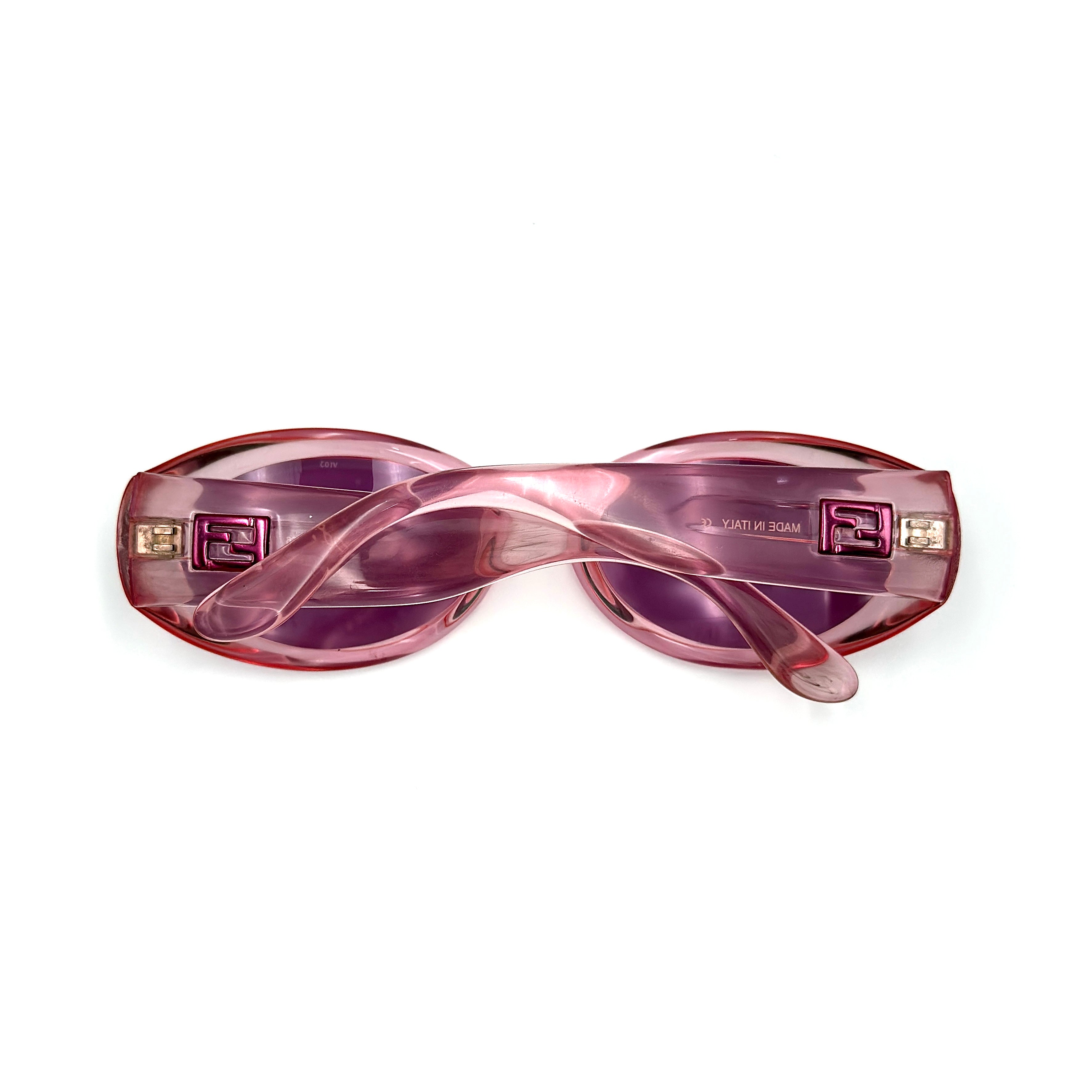 Fendi SL7566 Oval Sunglasses Pink