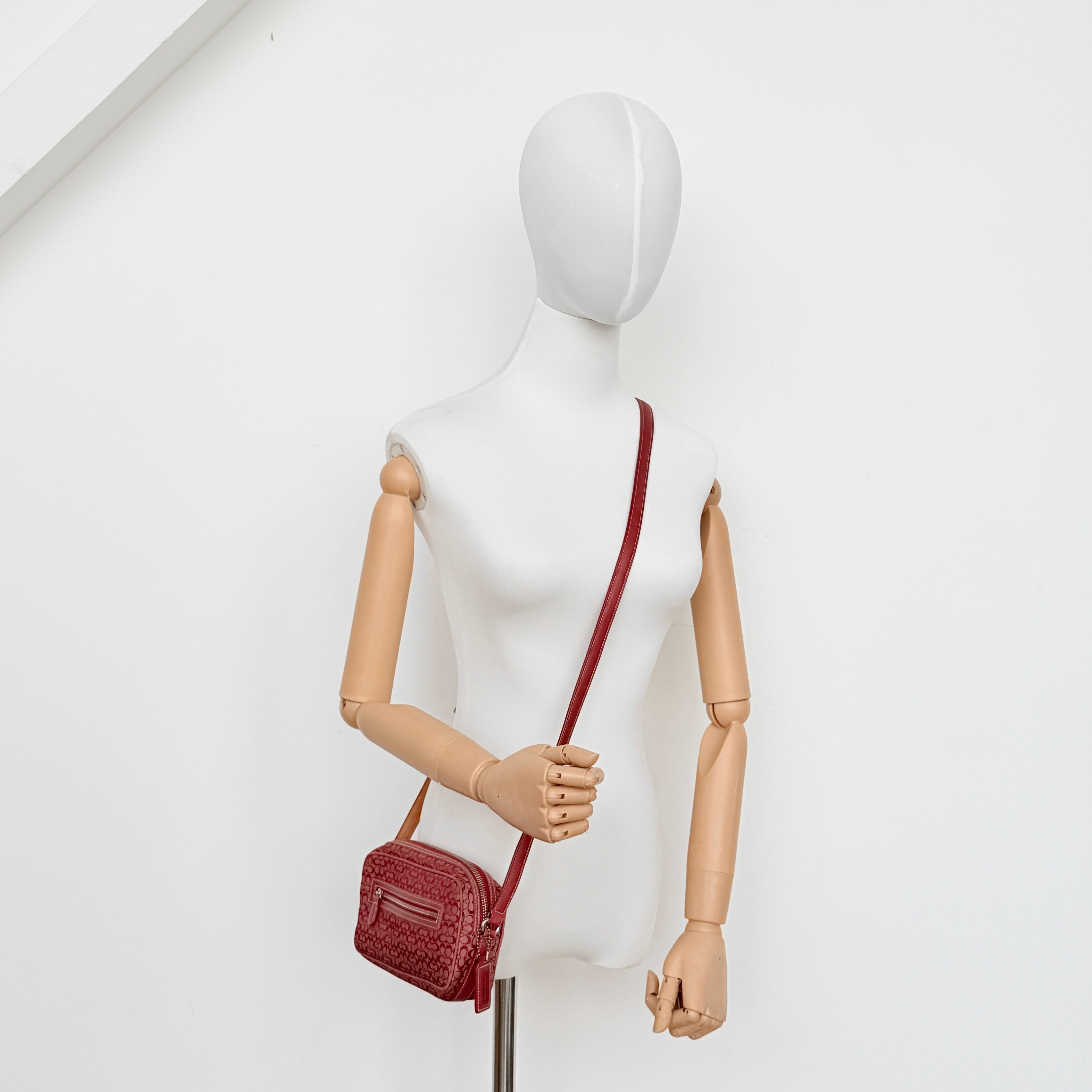 Coach Signature Mini Crossbody Bag Red