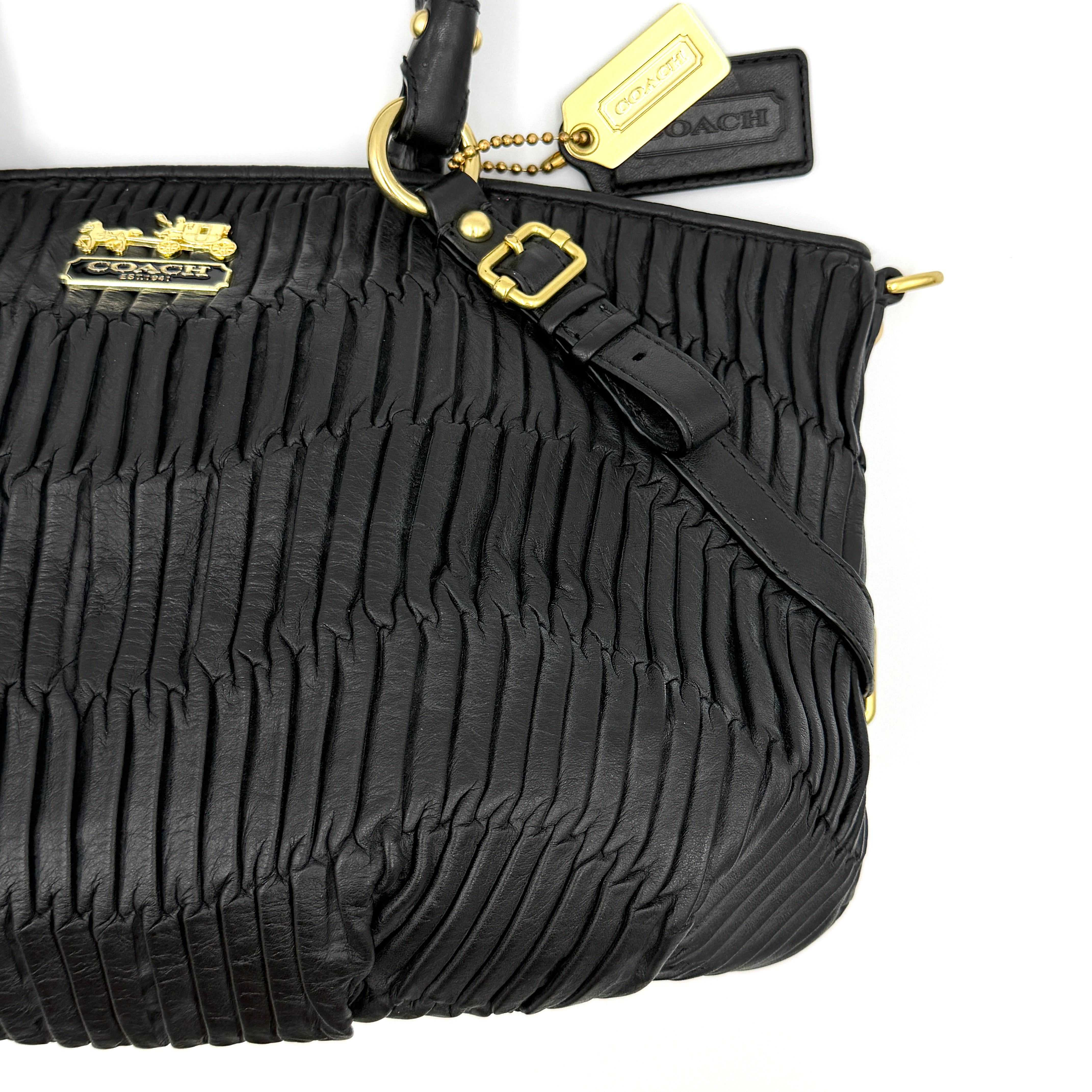 Coach 2Way Signature Madison Shoulder Bag Black