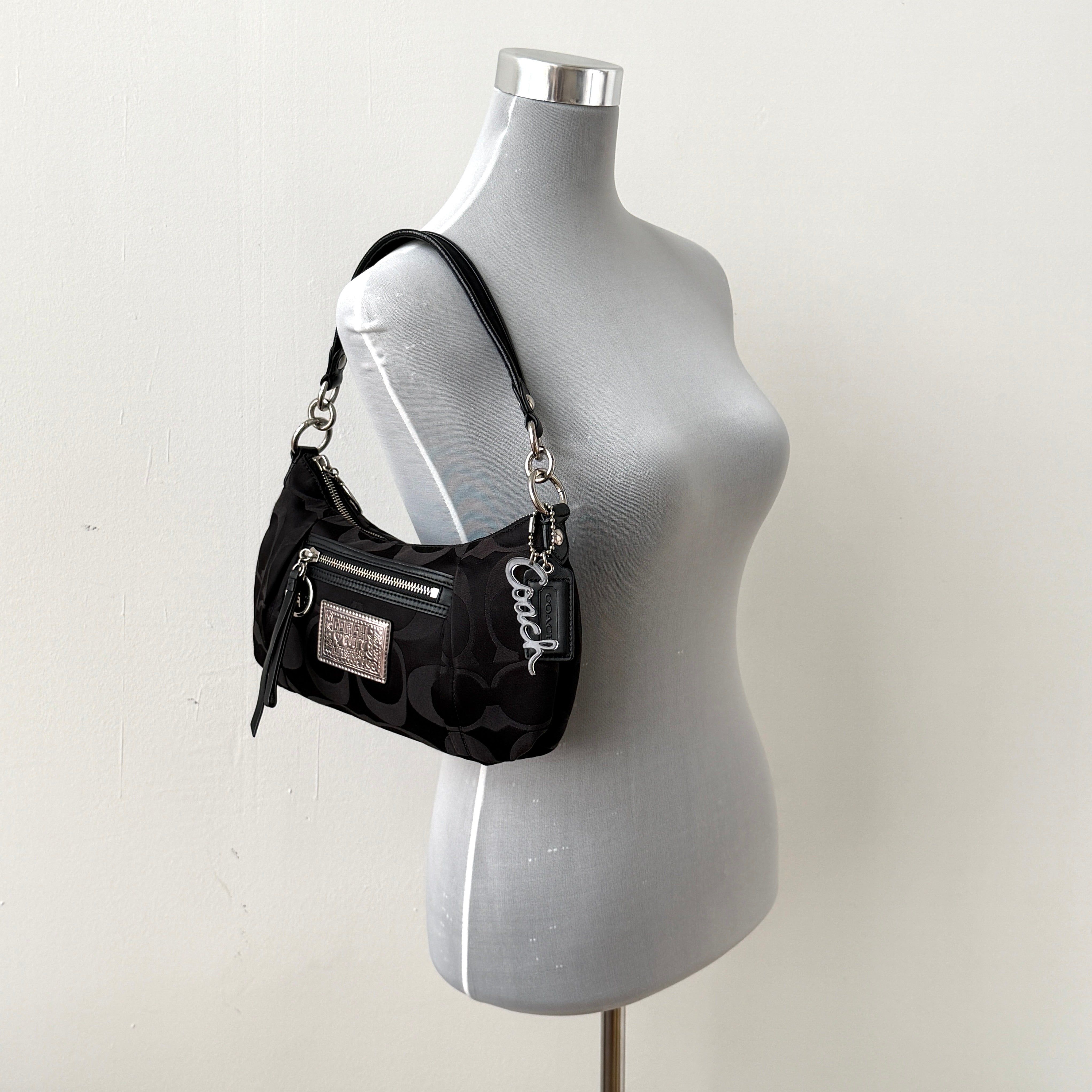 Coach Signature Poppy Shoulder Bag Black
