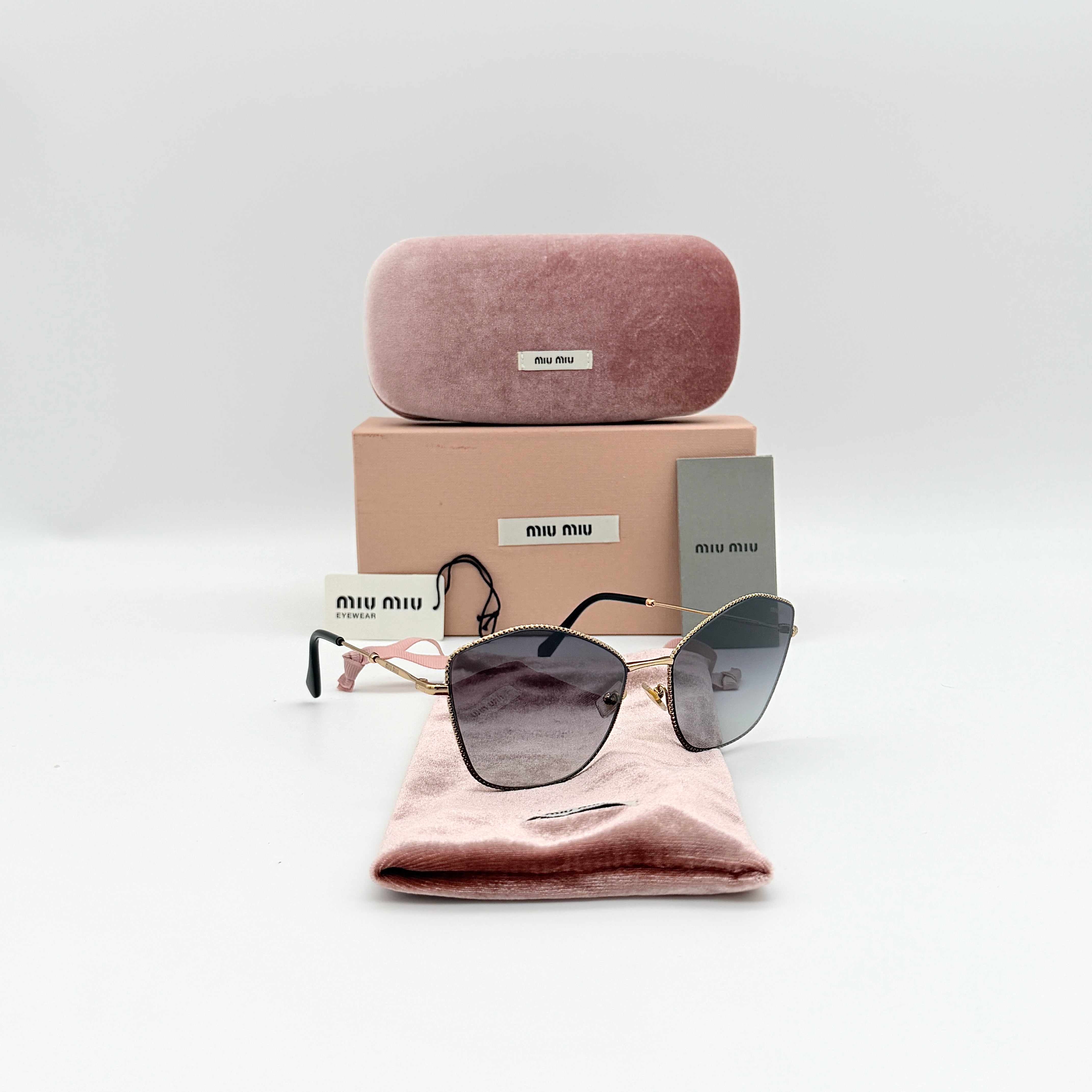 Miu Miu SMU 60V Cat Eye Sunglasses Gold