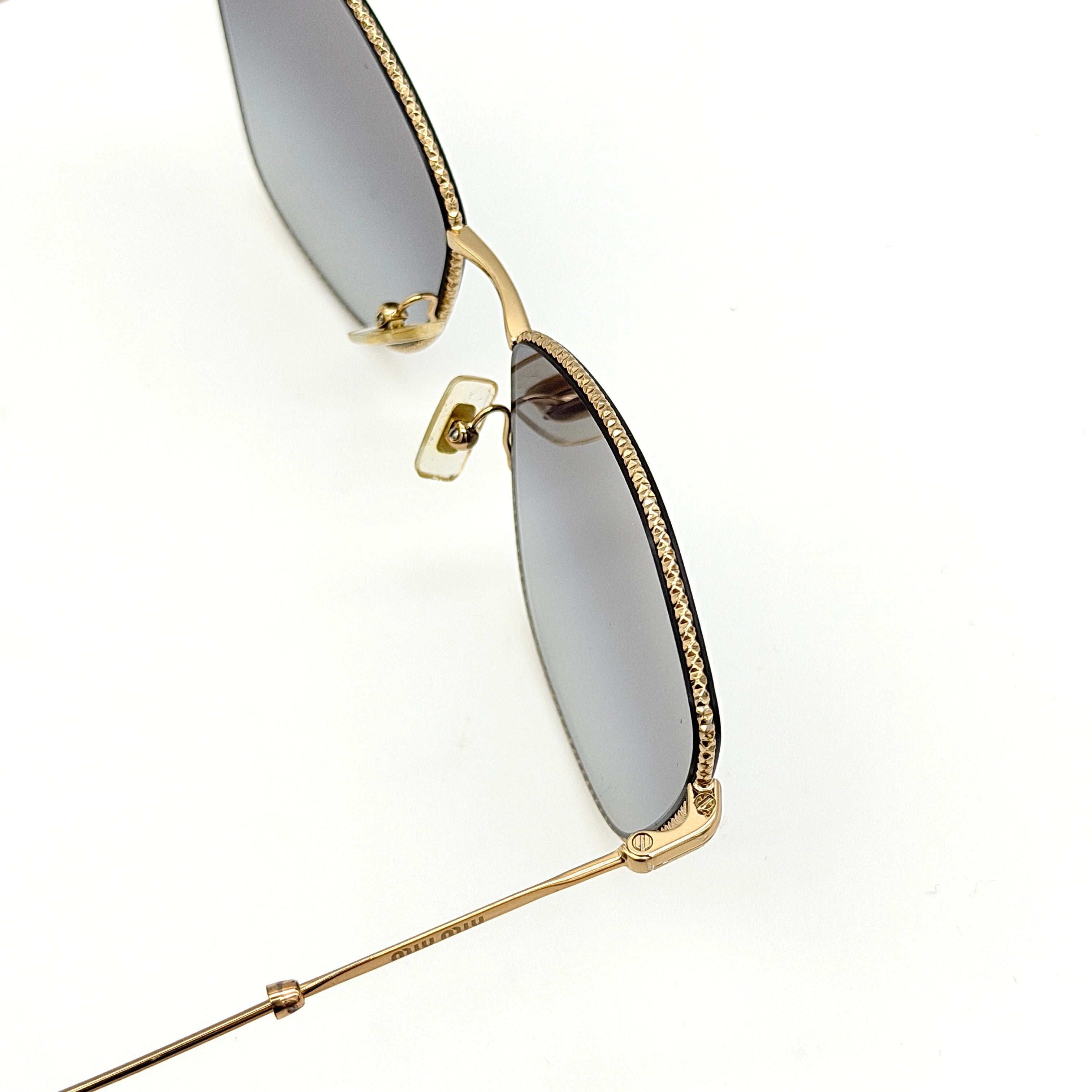 Miu Miu SMU 60V Cat Eye Sunglasses Gold