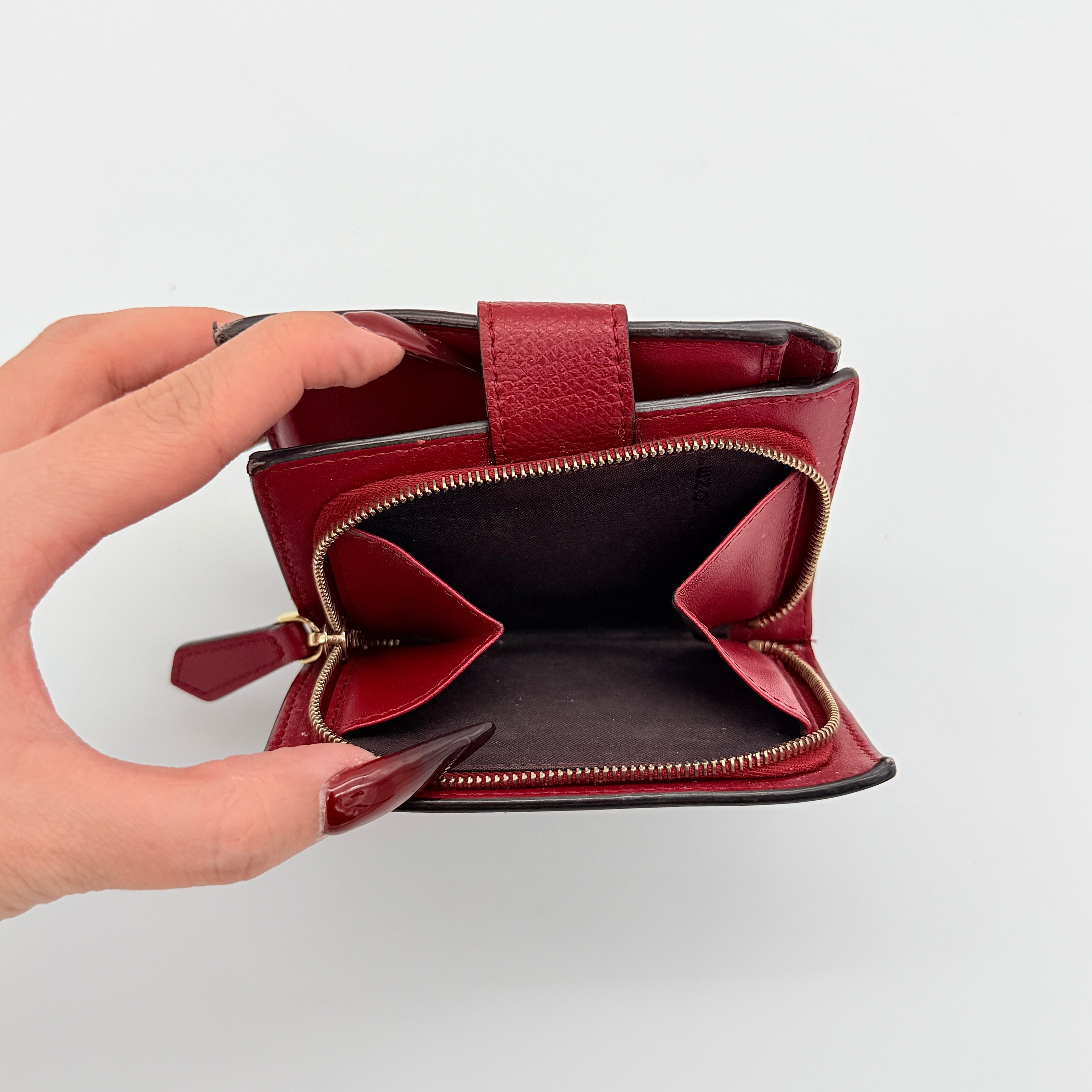 Fendi FF Embossed Logo Bifold Wallet Brown/Red