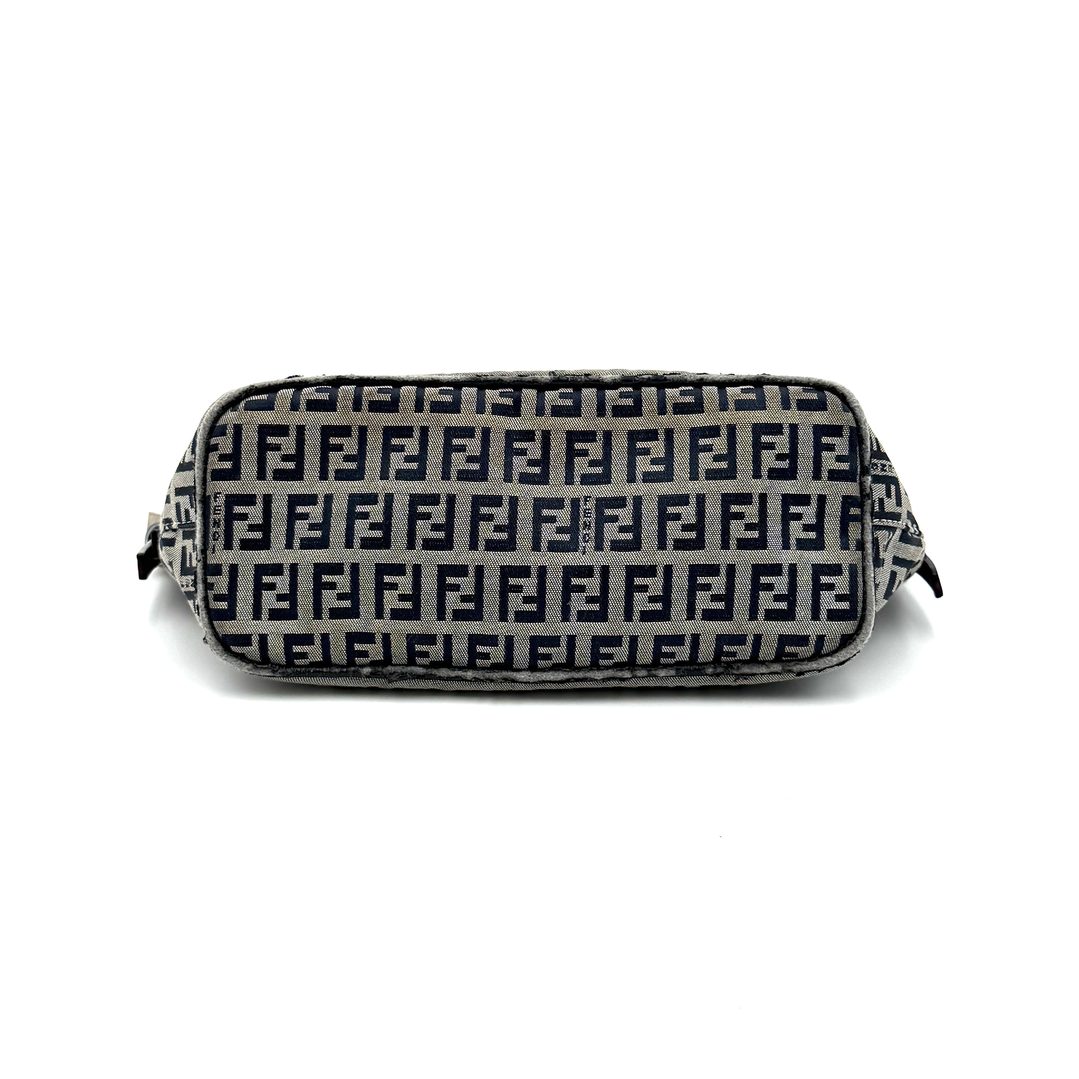Fendi FF Zucca Boat Pochette Shoulder Bag Grey/Black