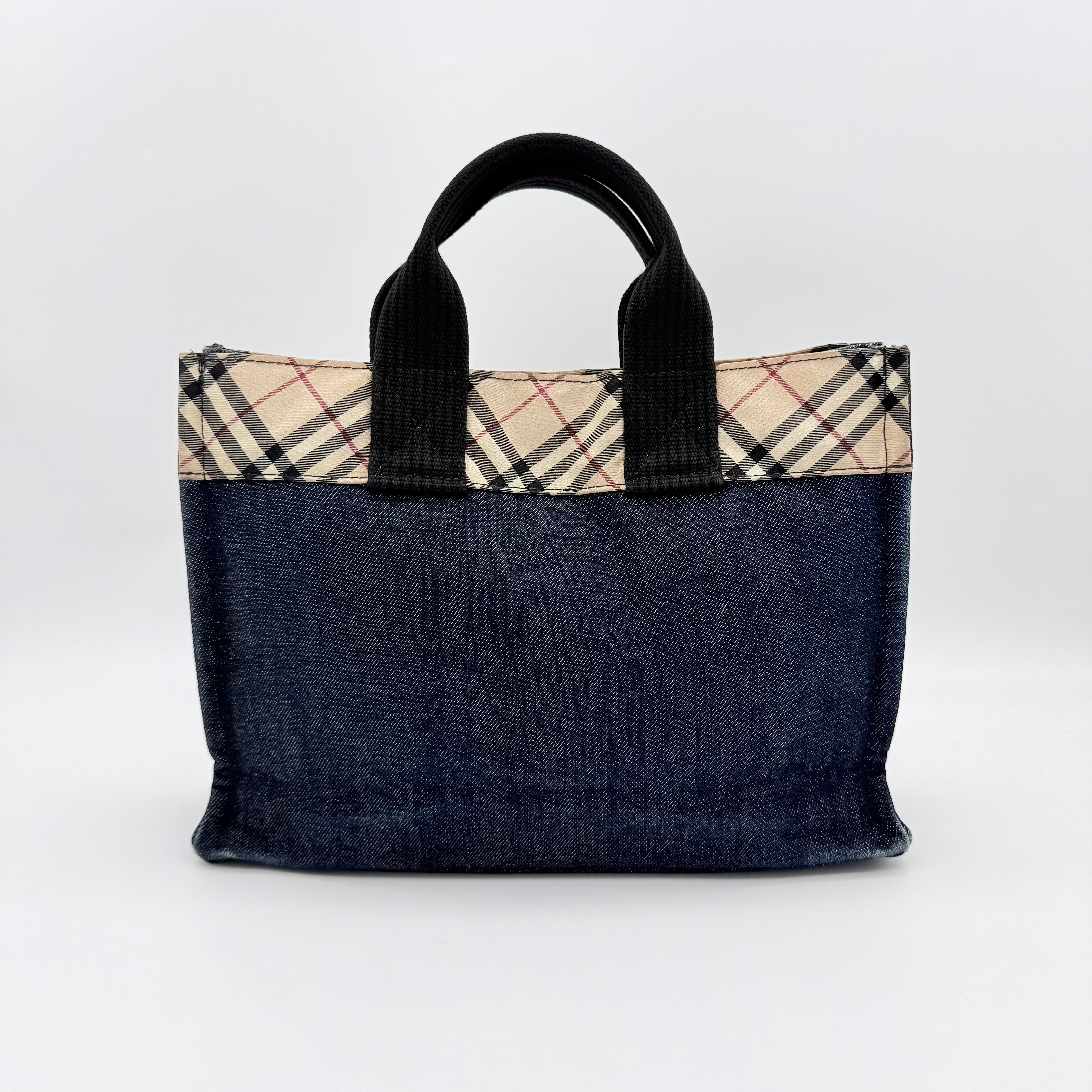 Burberry Blue Label Nova Check Denim Tote Bag Blue/Beige