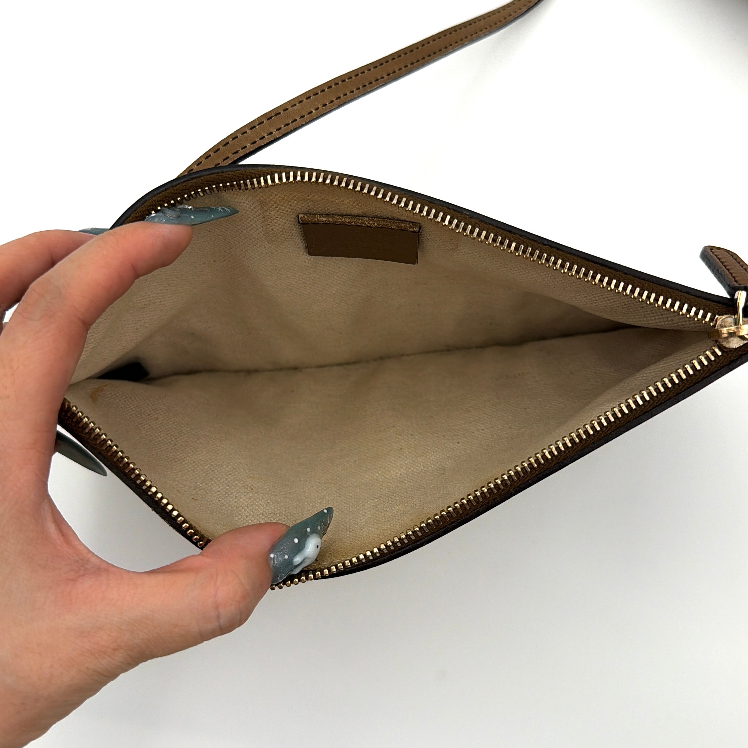 Gucci GG Monogram Craft Shoulder Bag Beige/Brown