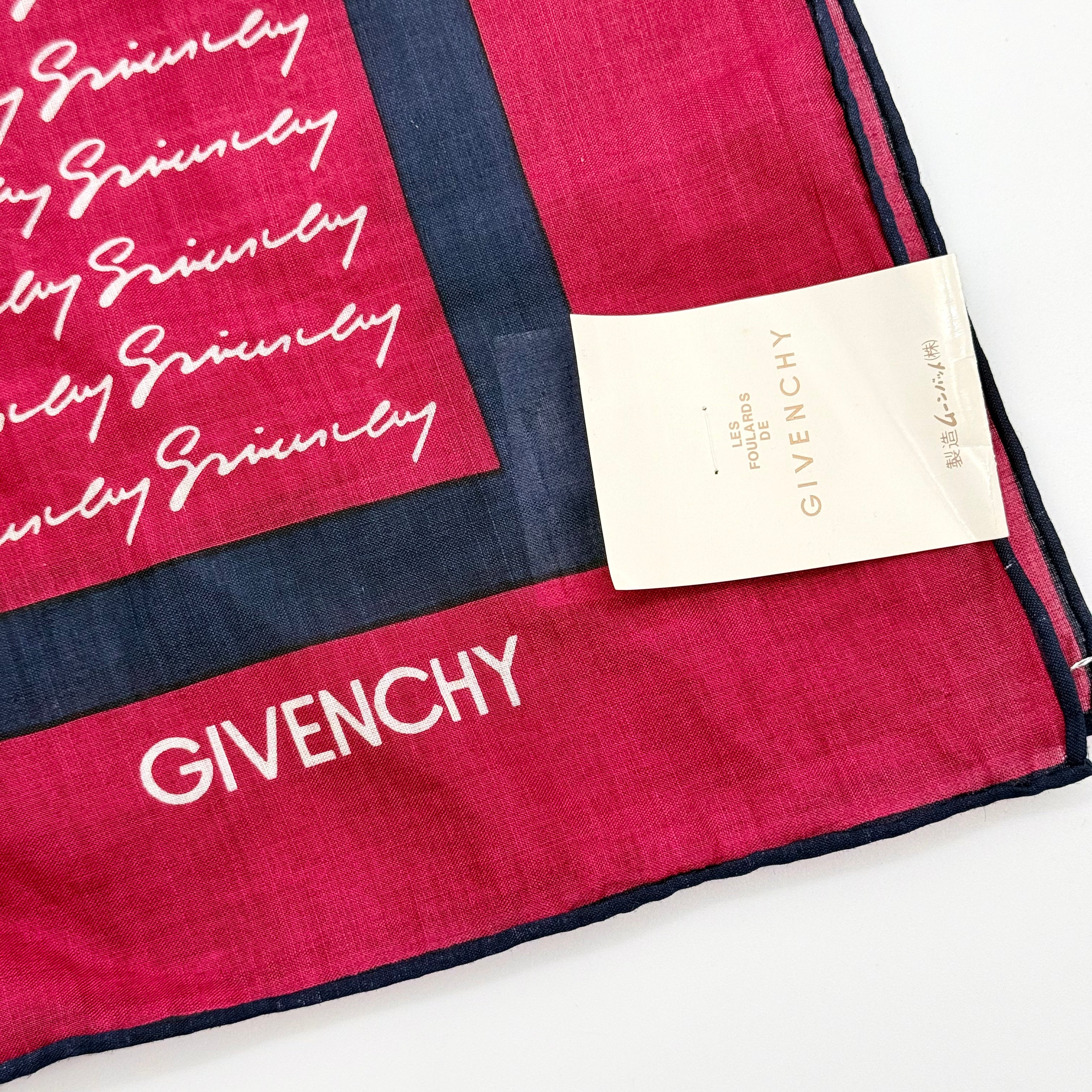 Givenchy Monogram Cotton Linen Scarf Red/Navy