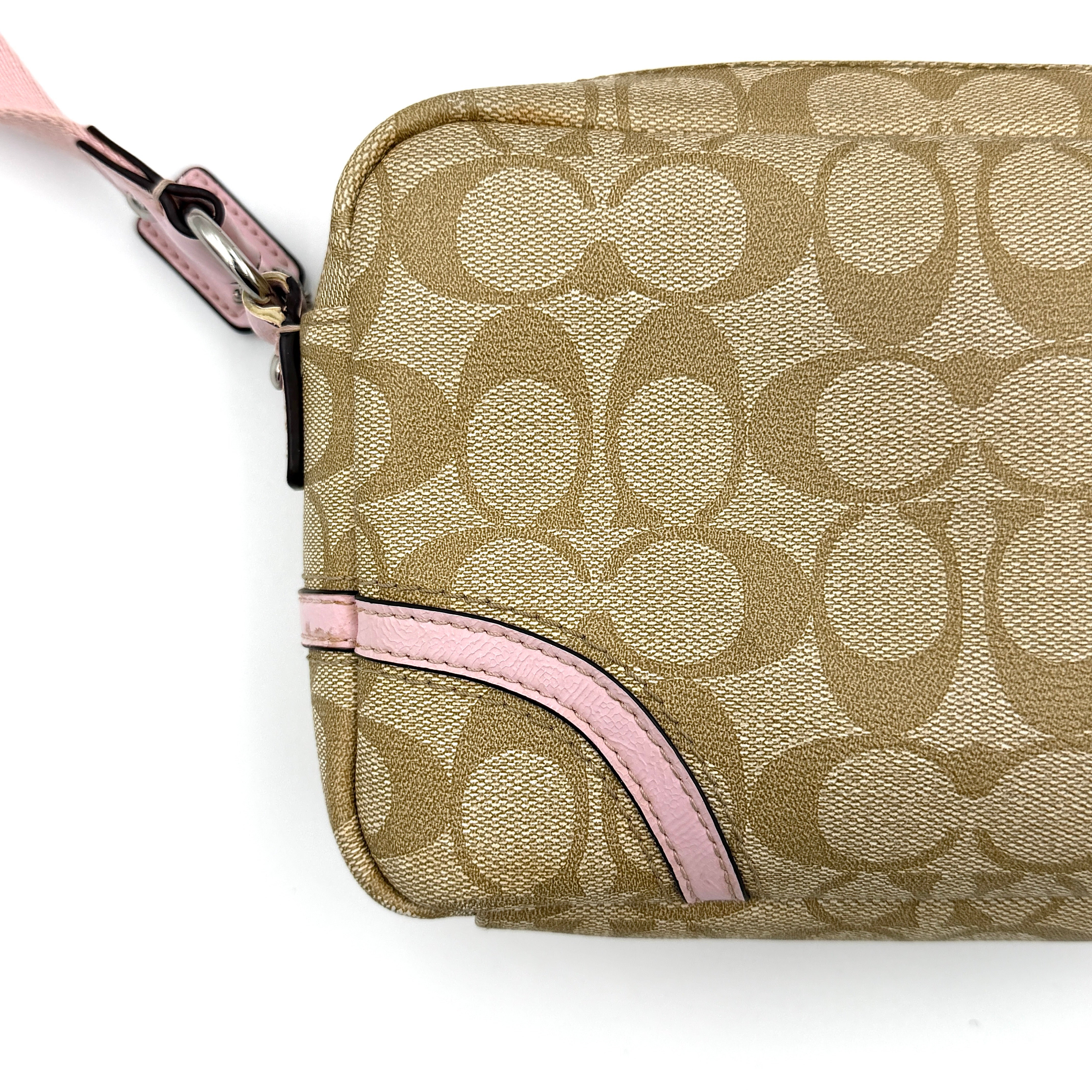 Coach Signature Crossbody Bag Beige/Pink