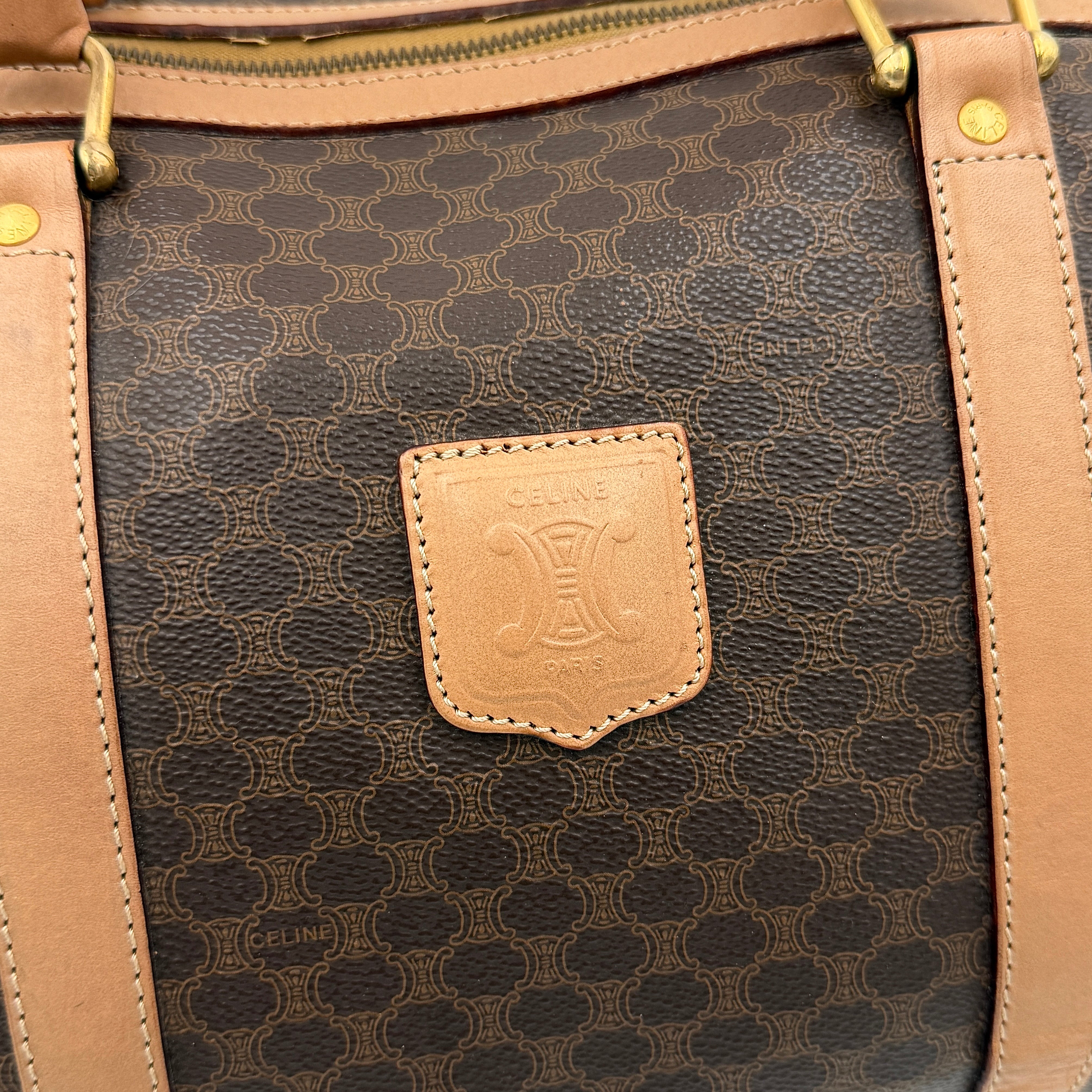 Celine Macadam Triomphe Duffle Bag Beige/Brown