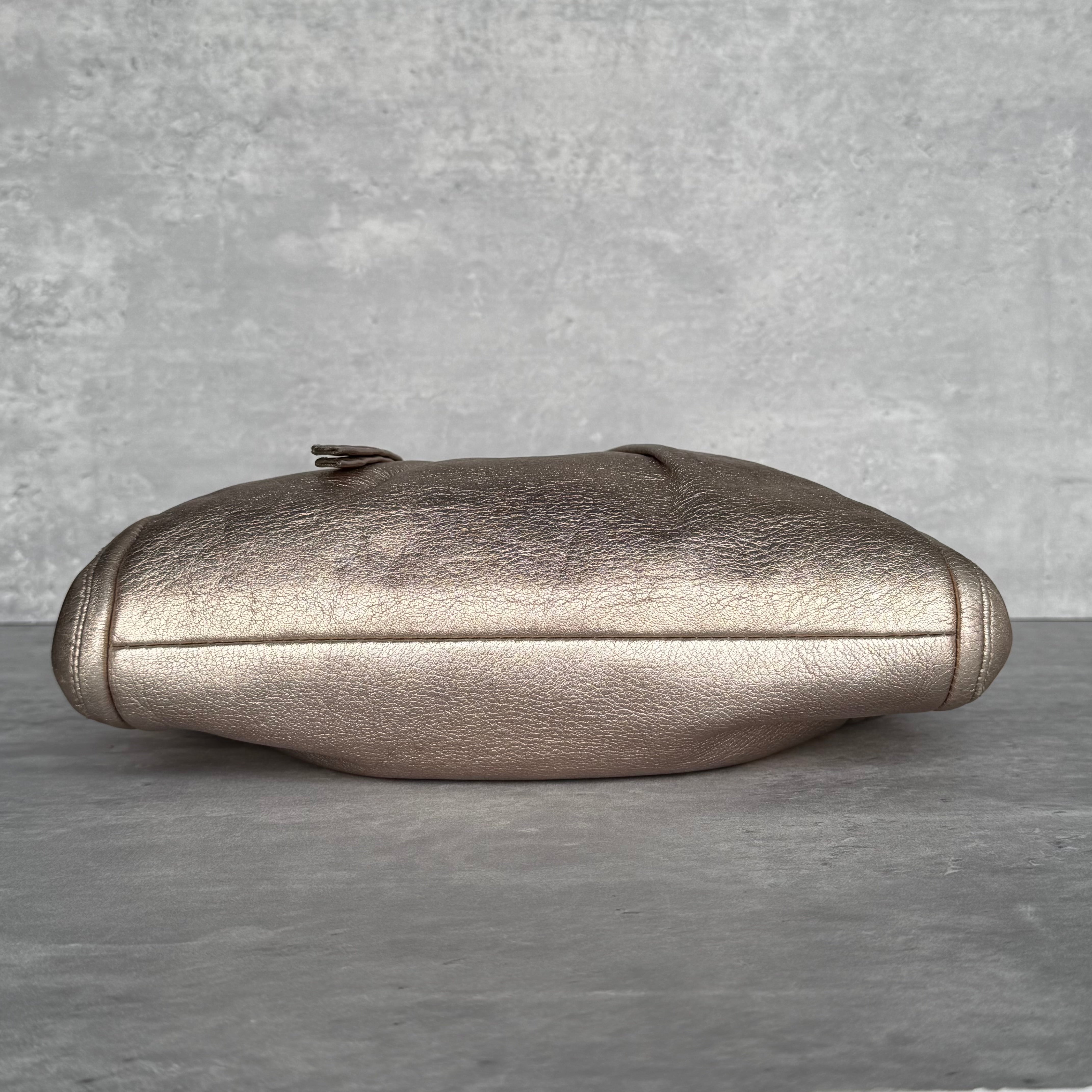 Coach 2Way Leather Parker Hobo ShoulderBag Metallic Rose Gold