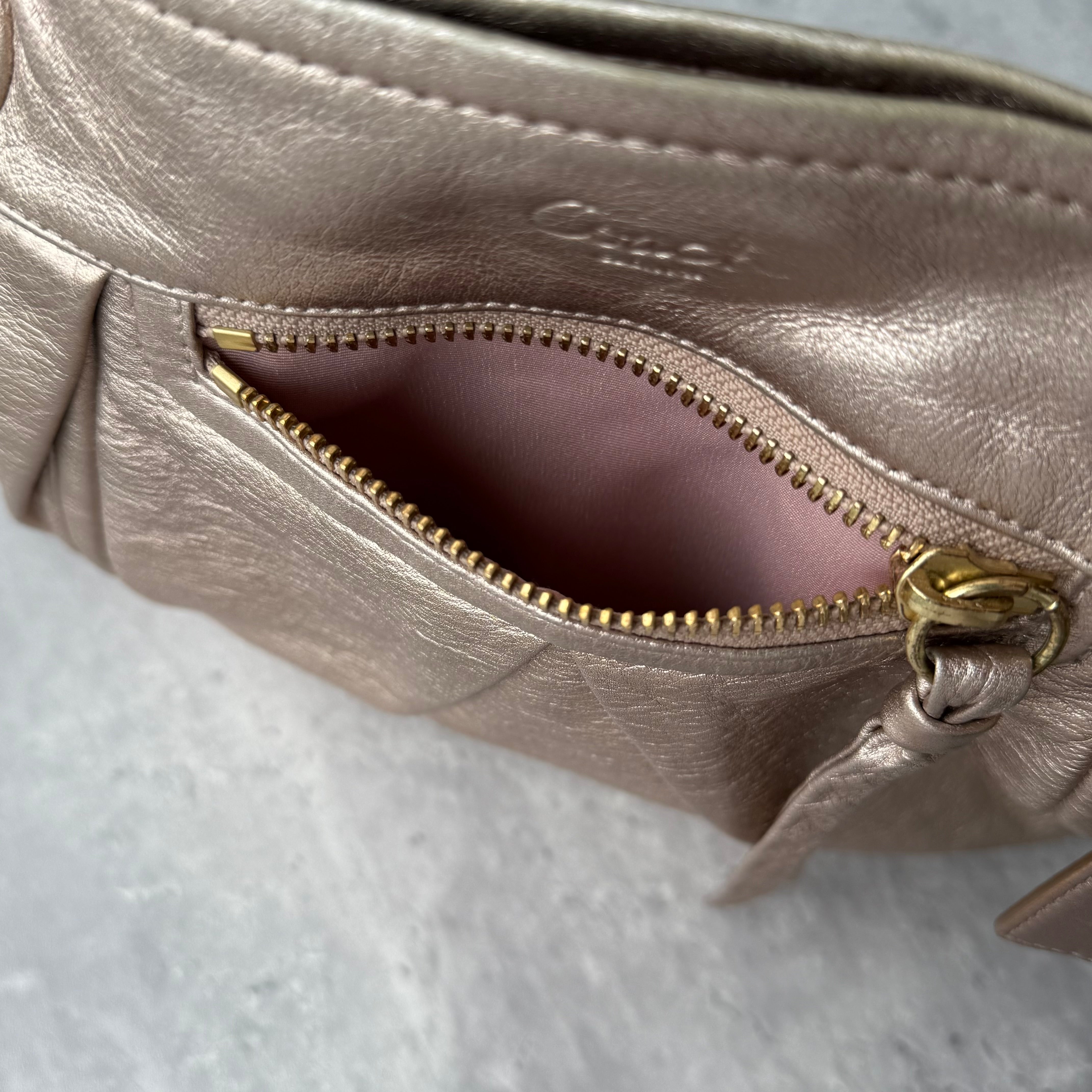 Coach 2Way Leather Parker Hobo ShoulderBag Metallic Rose Gold