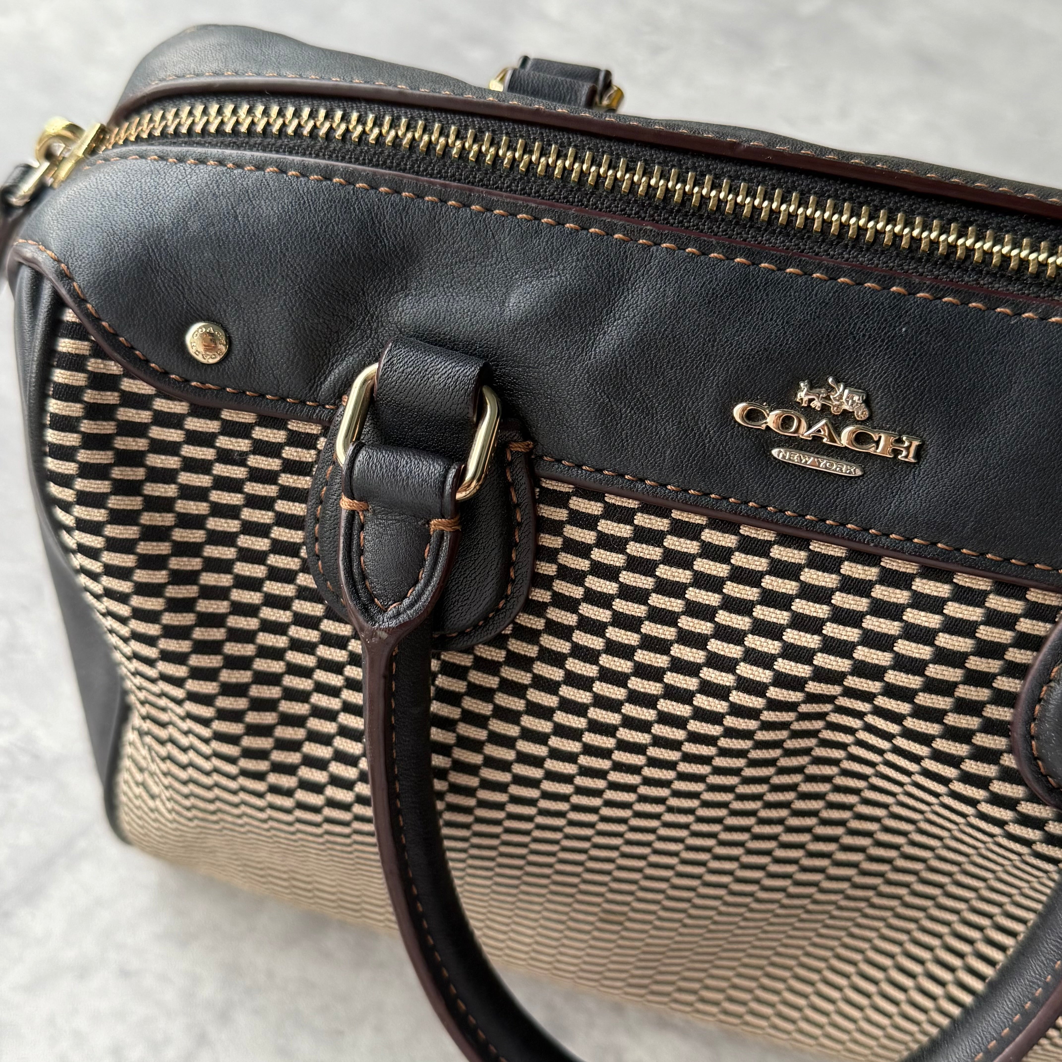 Coach Mini Bennett Satchel Handbag Black/White