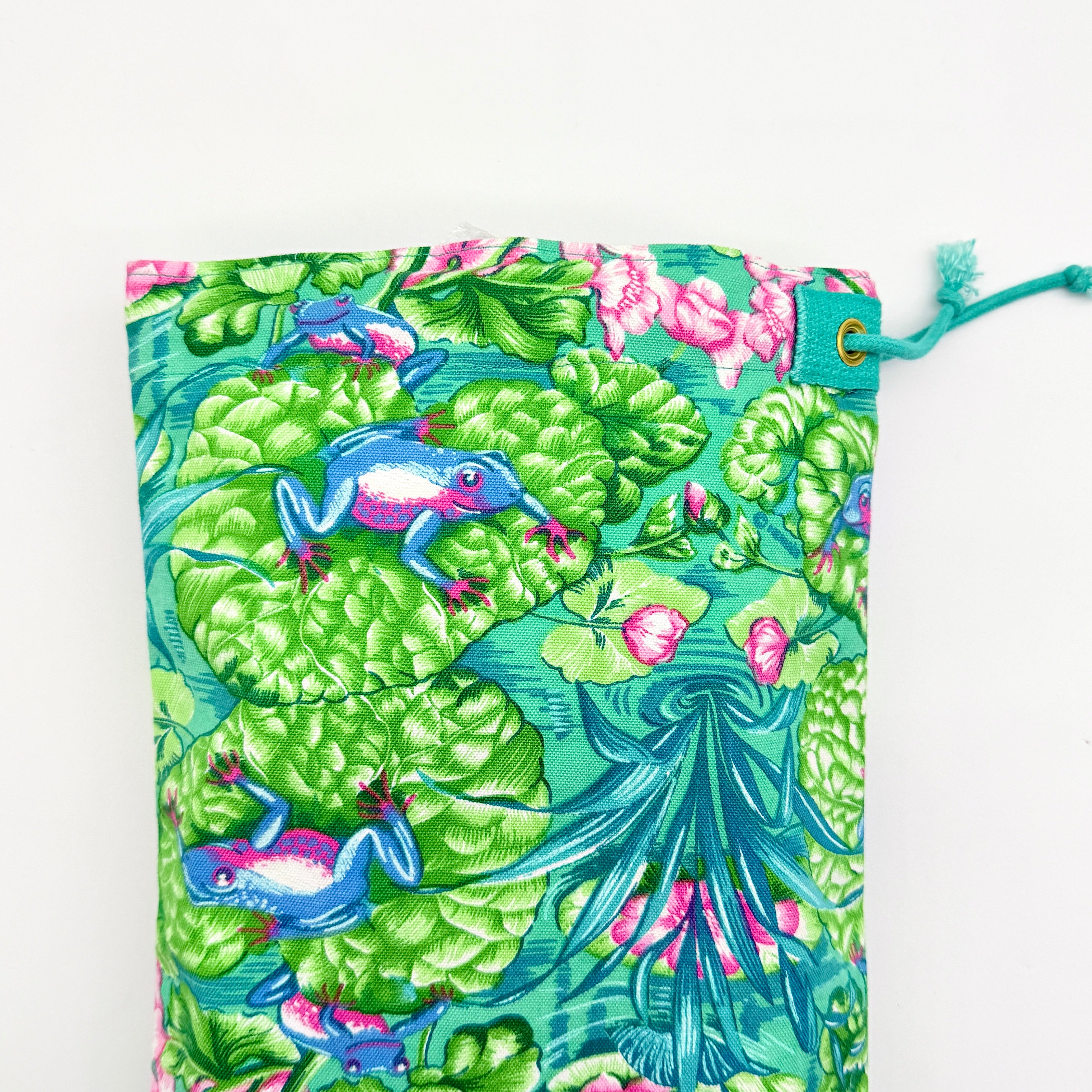 Hermès Frog Lily Pad Drawstring Pouch Green