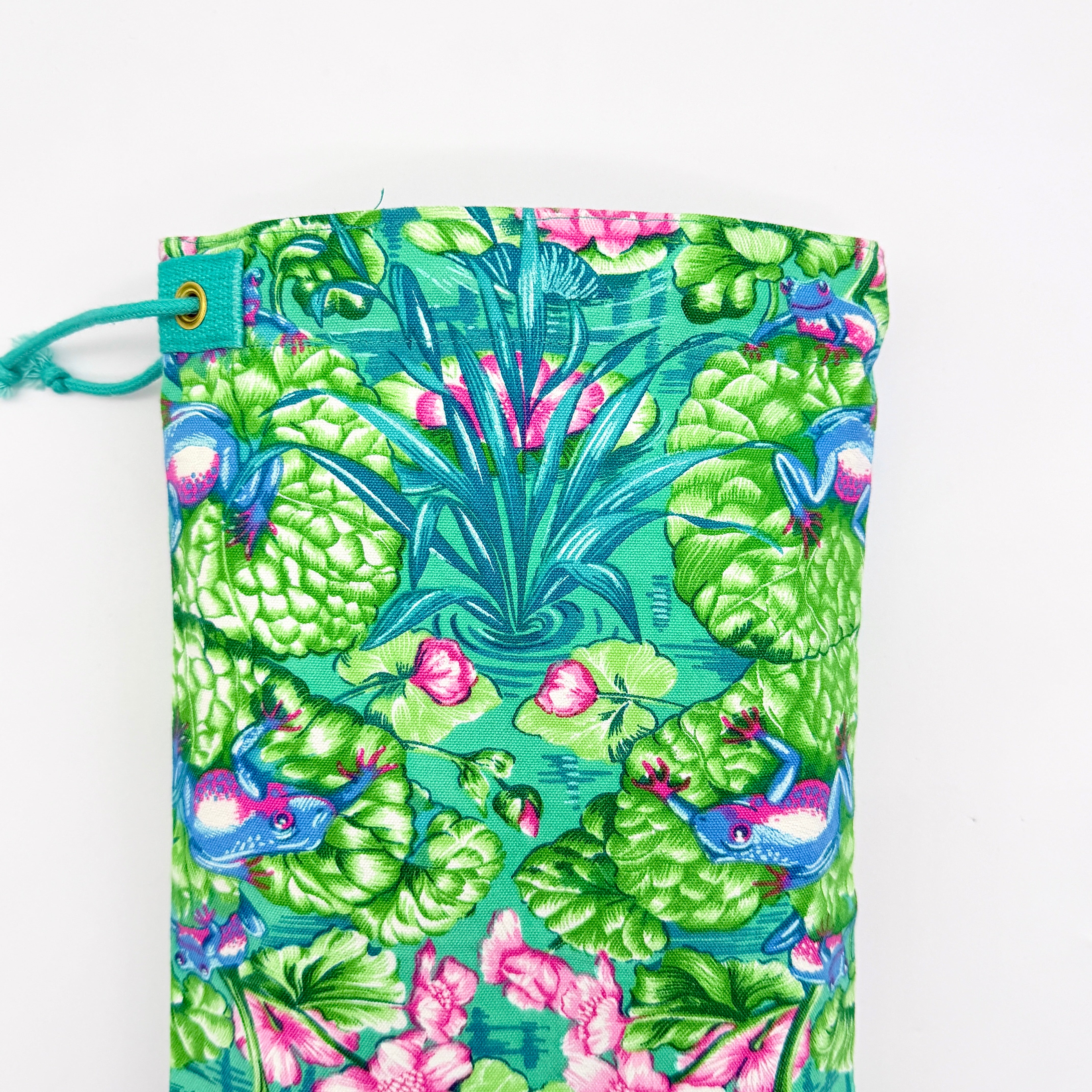 Hermès Frog Lily Pad Drawstring Pouch Green