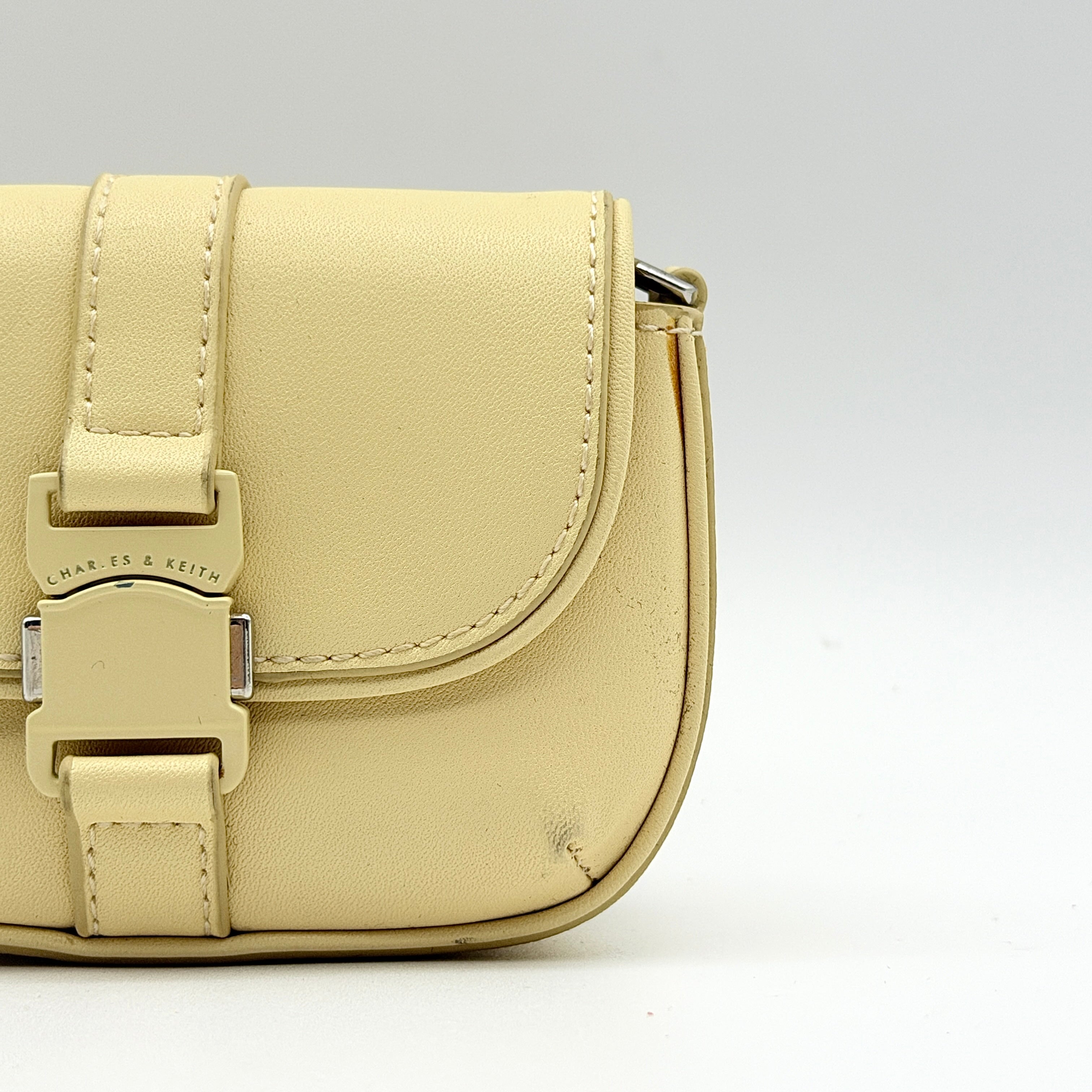 Charles & Keith Zetta Belt Buckle Mini Bag Yellow