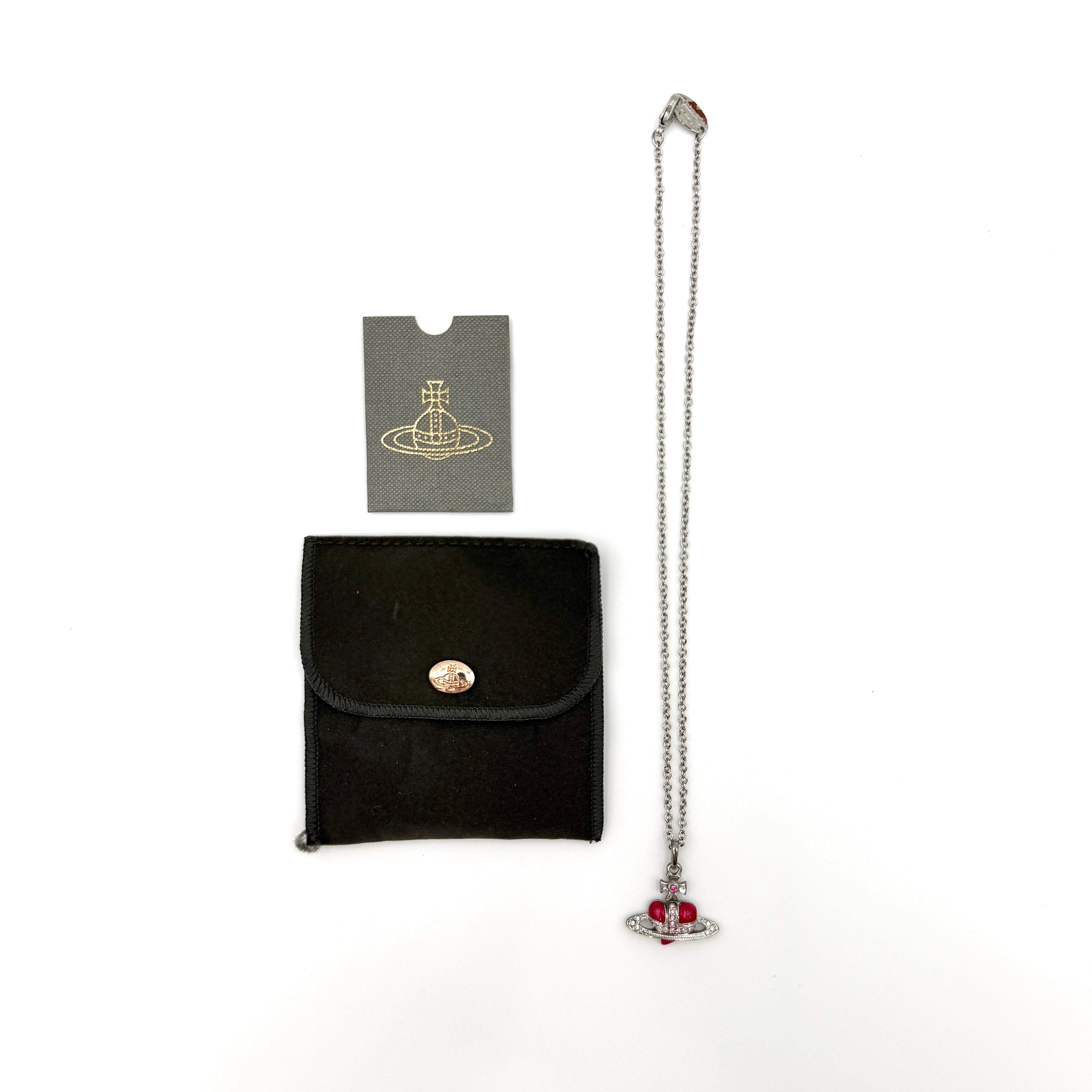 Vivienne Westwood Heart Orb Necklace Silver