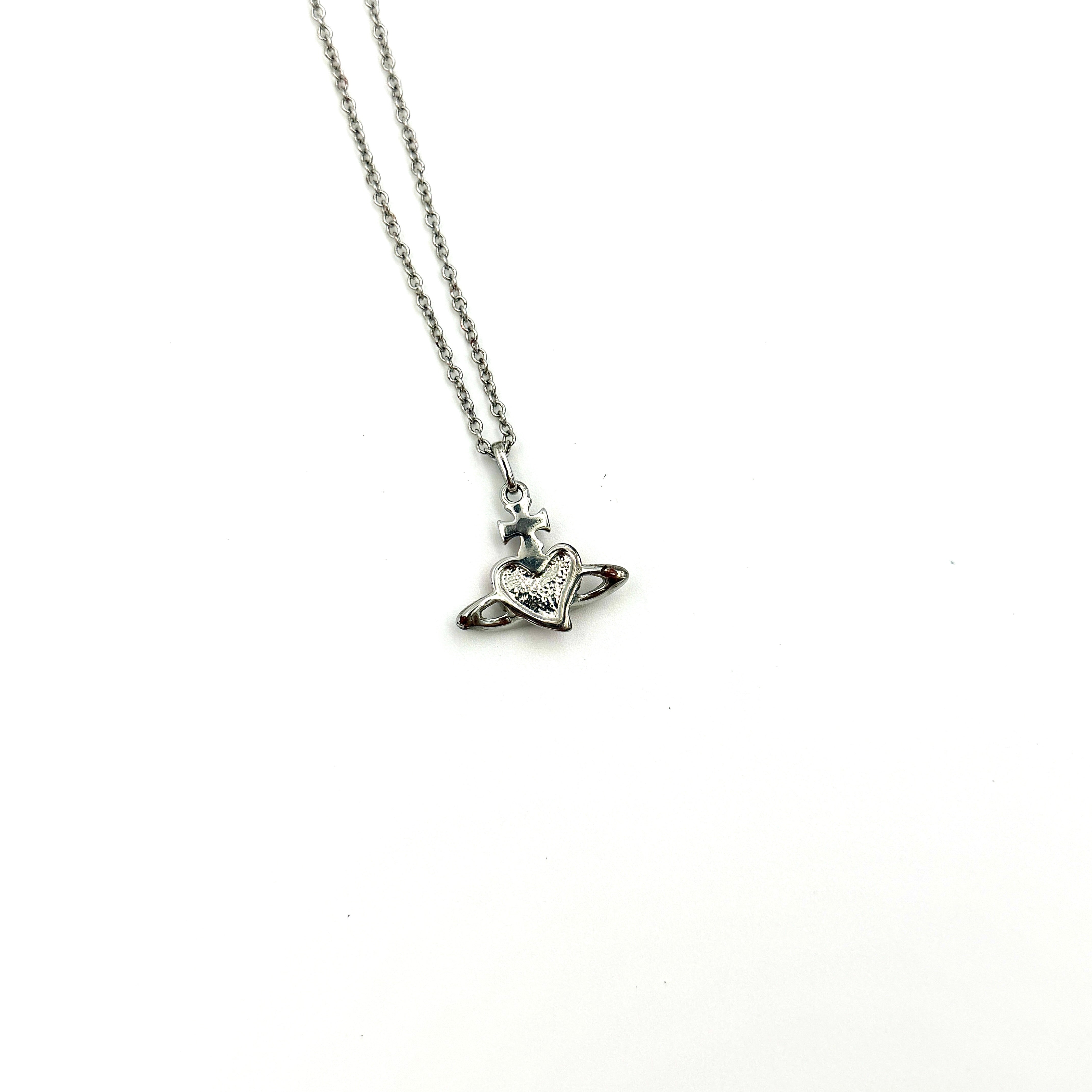 Vivienne Westwood Heart Orb Necklace Silver