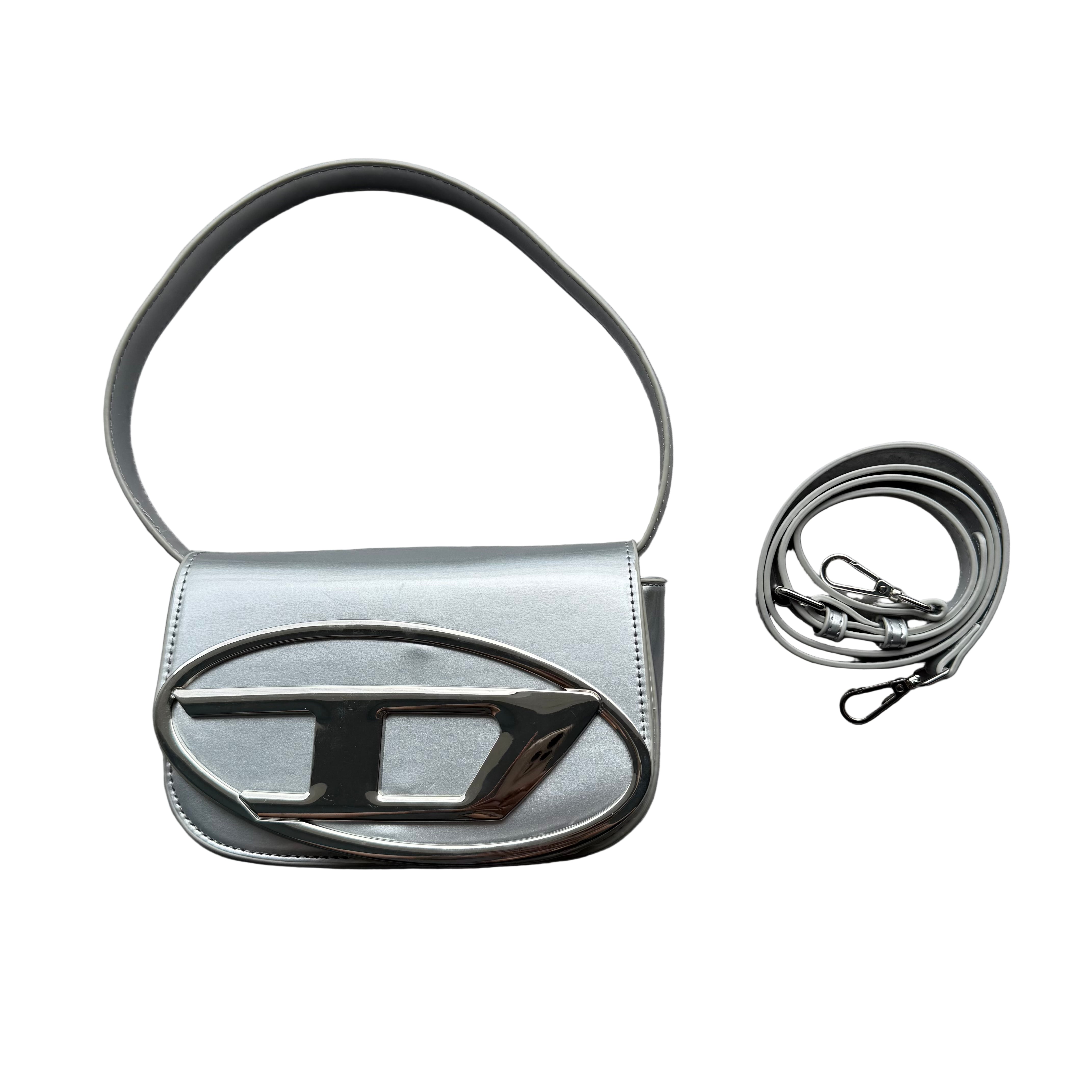 Diesel 1DR Shoulder Bag Metallic/Matte Silver