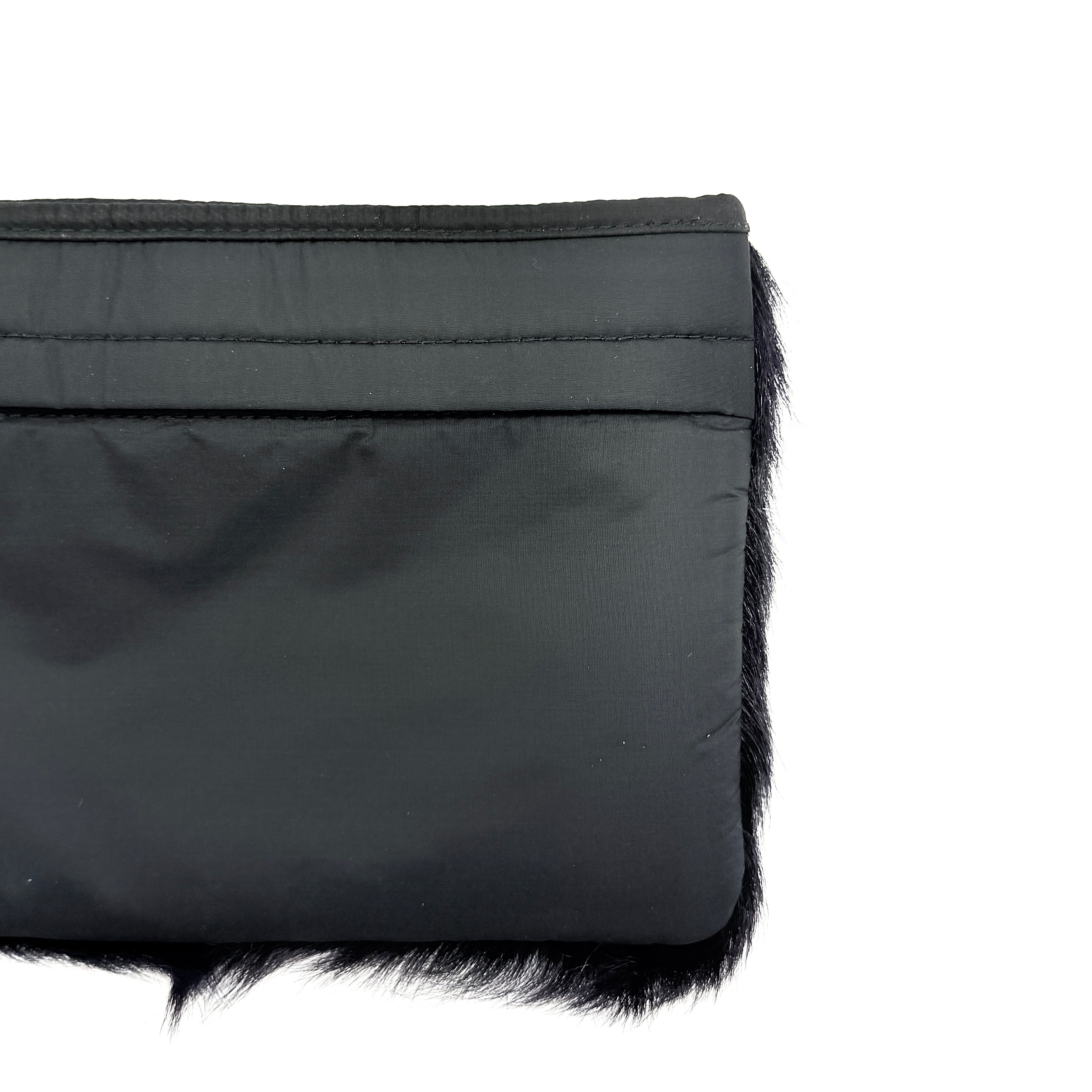 Prada Sport Mink Fur Nylon Pouch Dark Purple