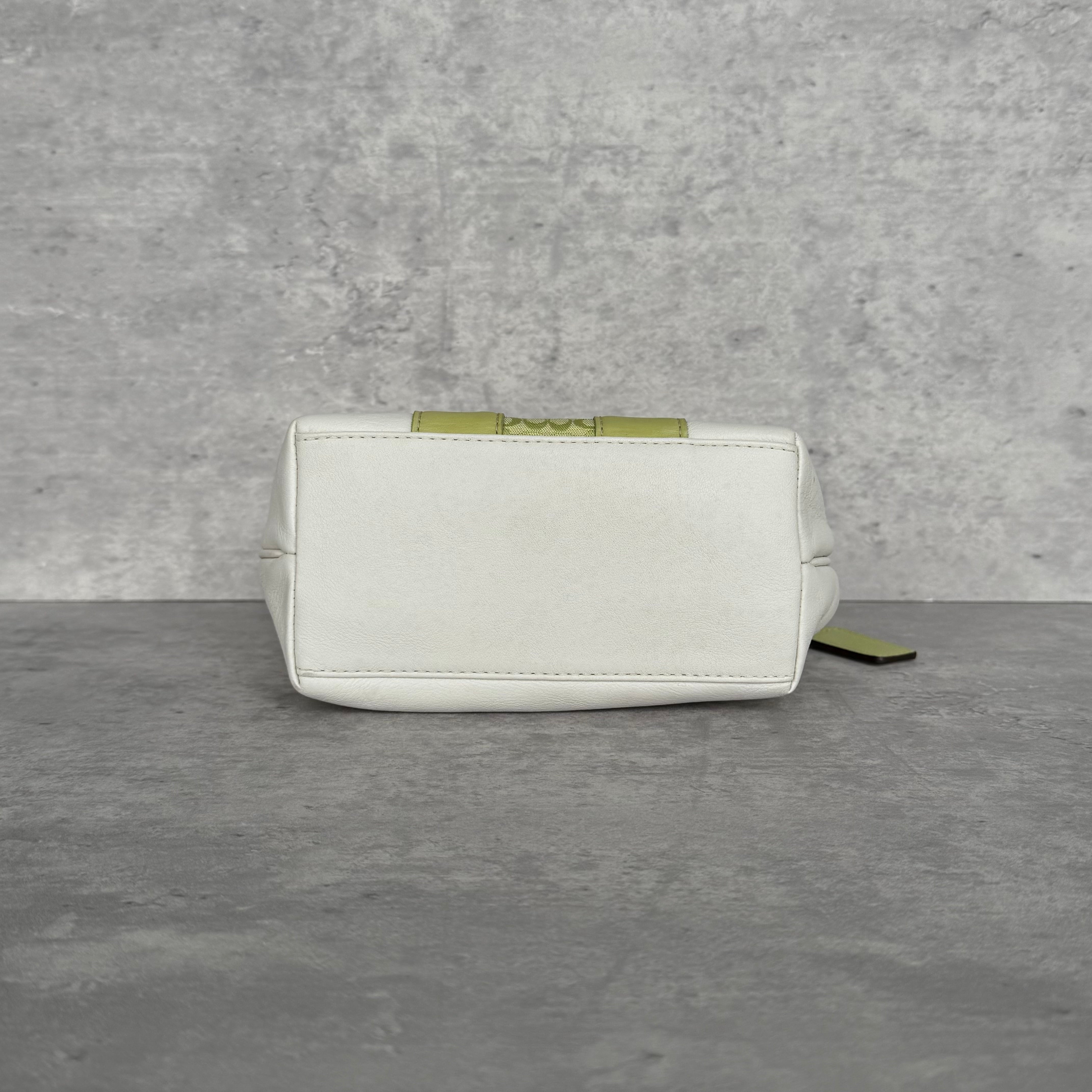 Coach Signature Stripe Mini Hobo ShoulderBag Green/White