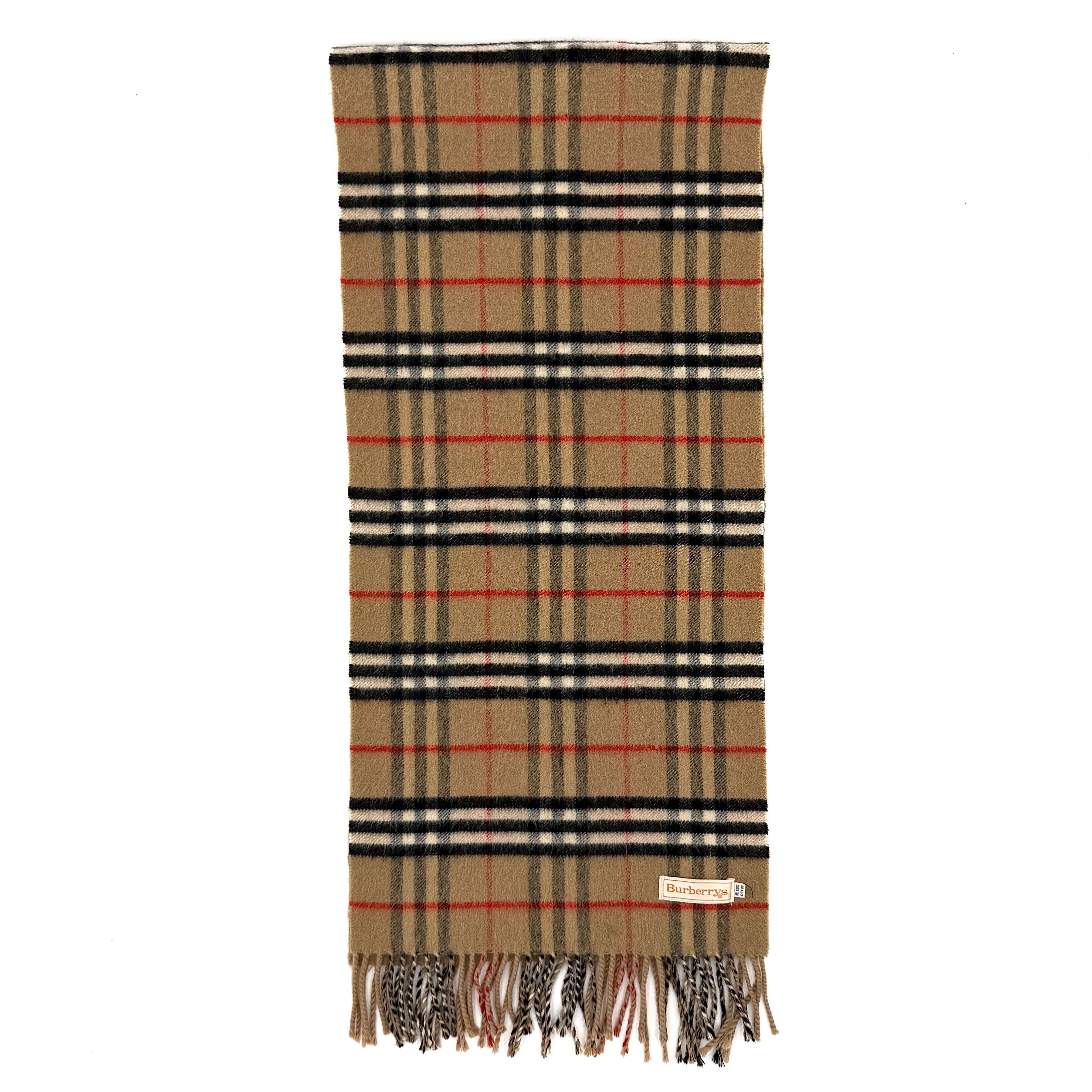 Burberry Checkered Wool Scarf Brown