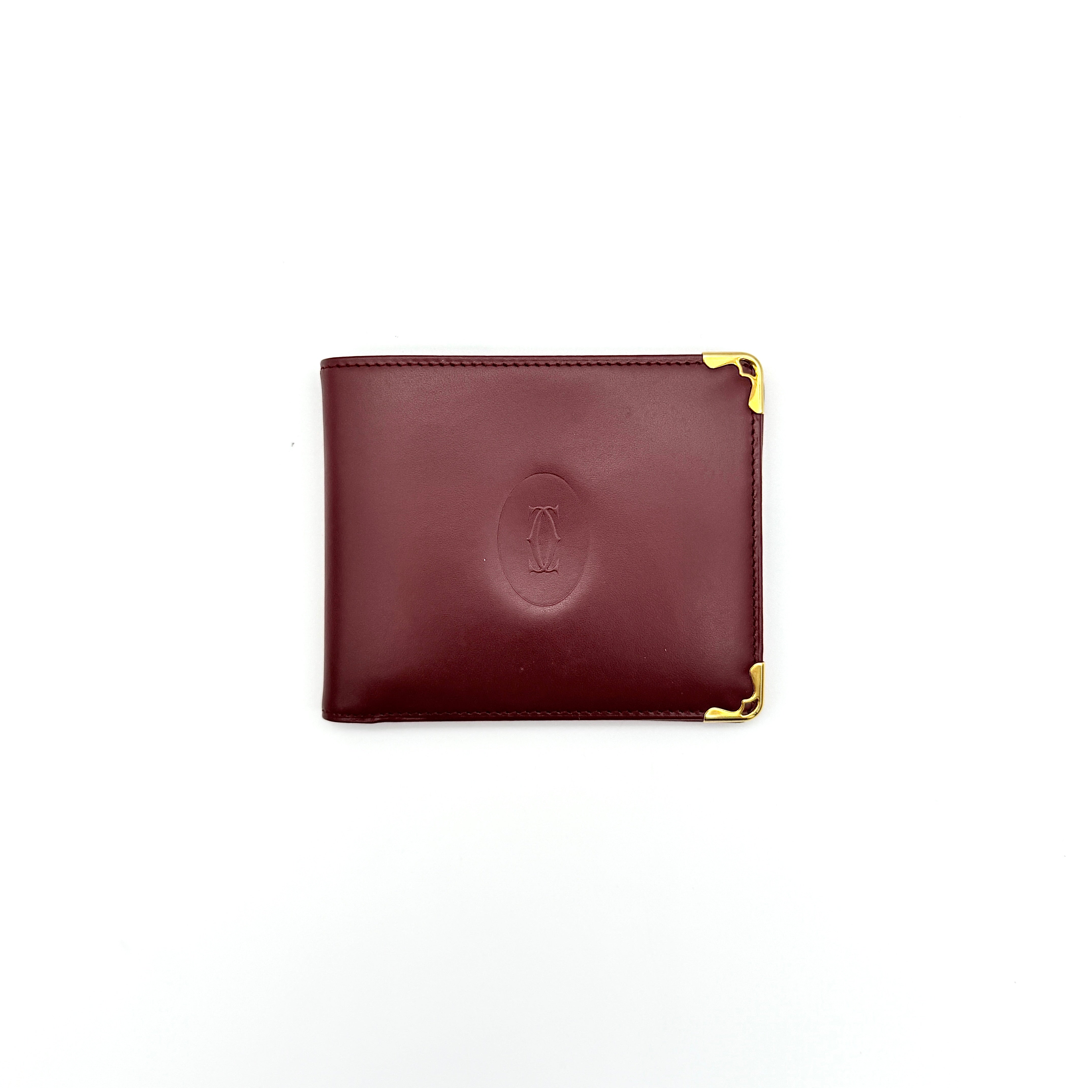 Cartier Must de Cartier Leather Bifold Wallet Burgundy