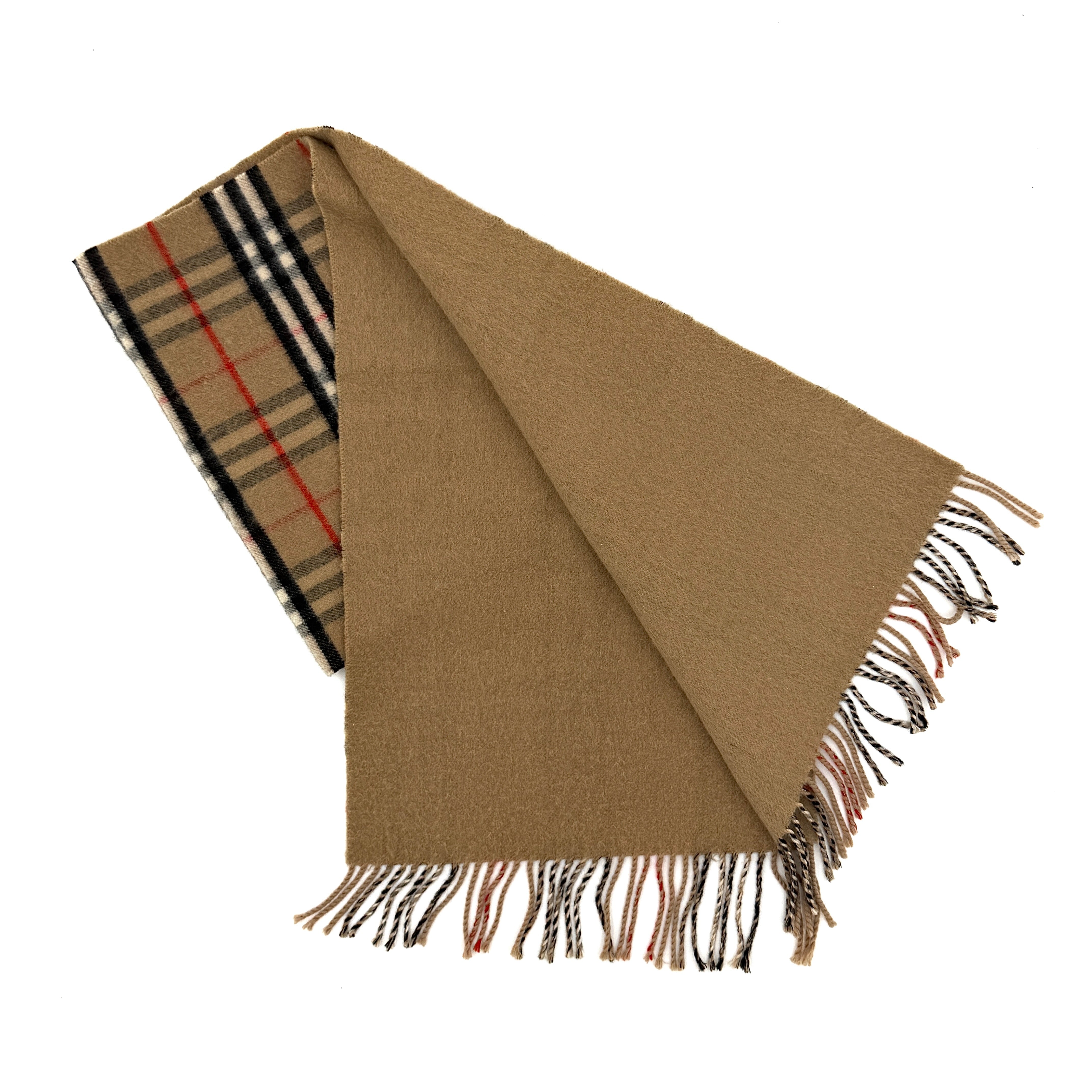 Burberry Checkered Wool Scarf Brown