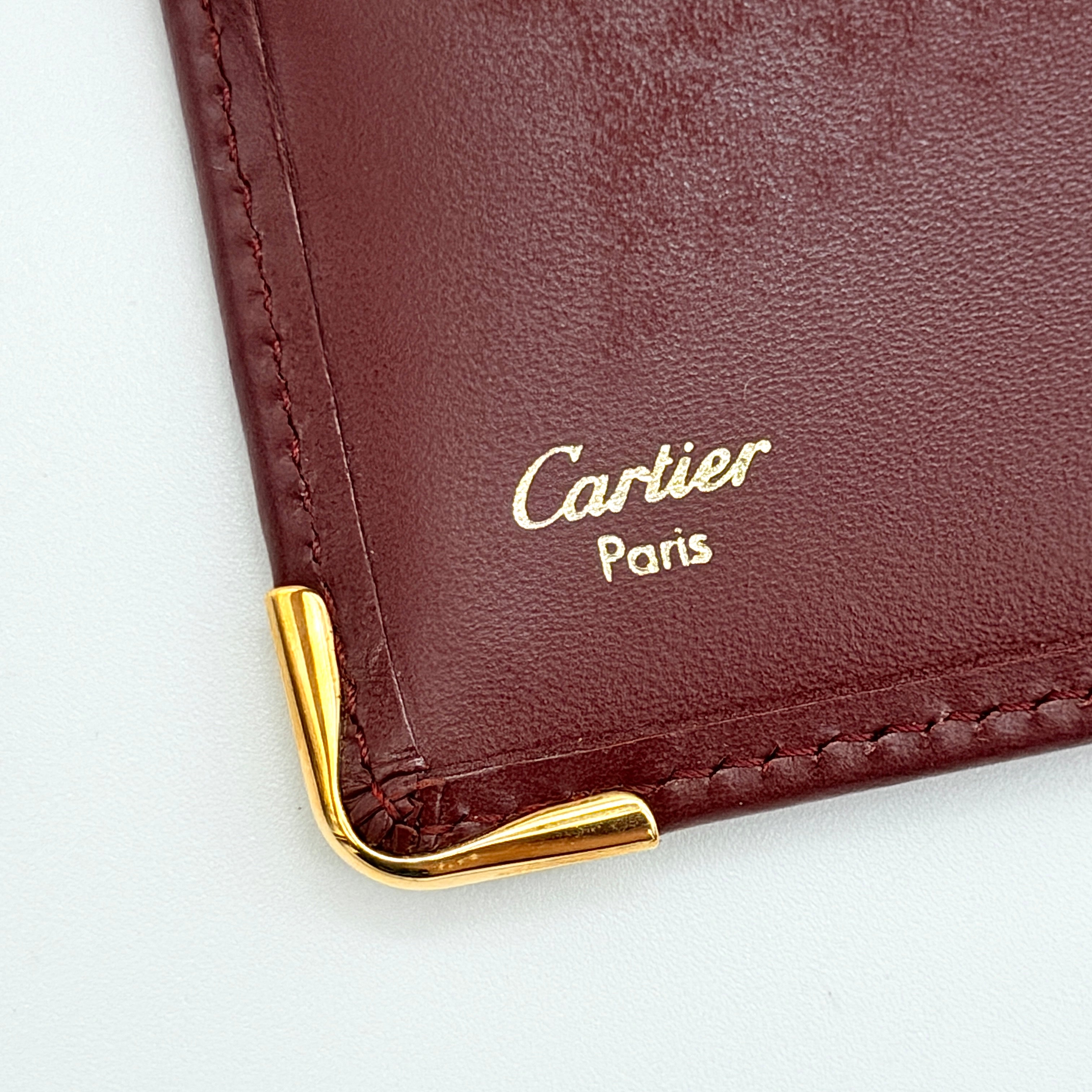 Cartier Must de Cartier Leather Bifold Wallet Burgundy