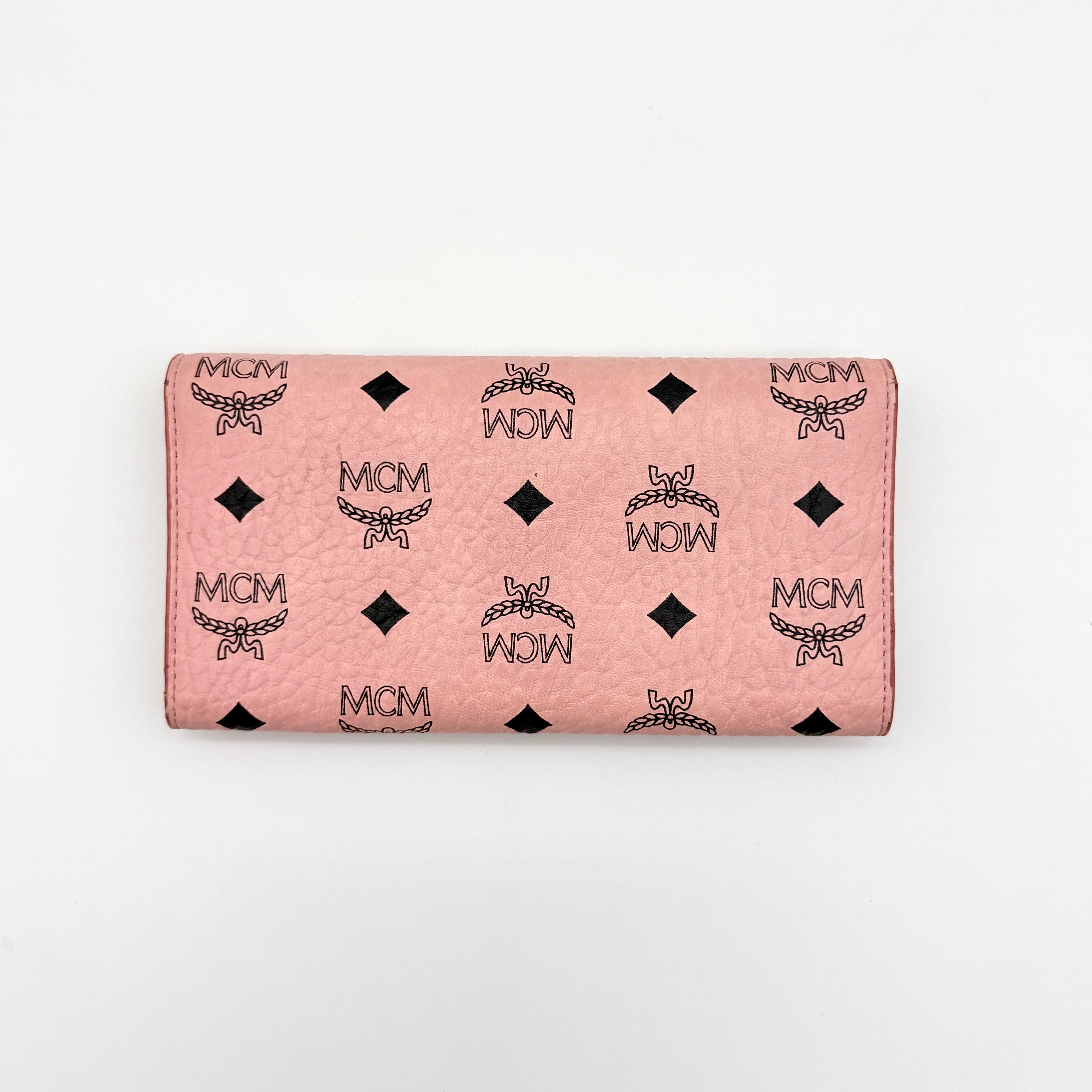 MCM Patricia Visetos Long Wallet Pink